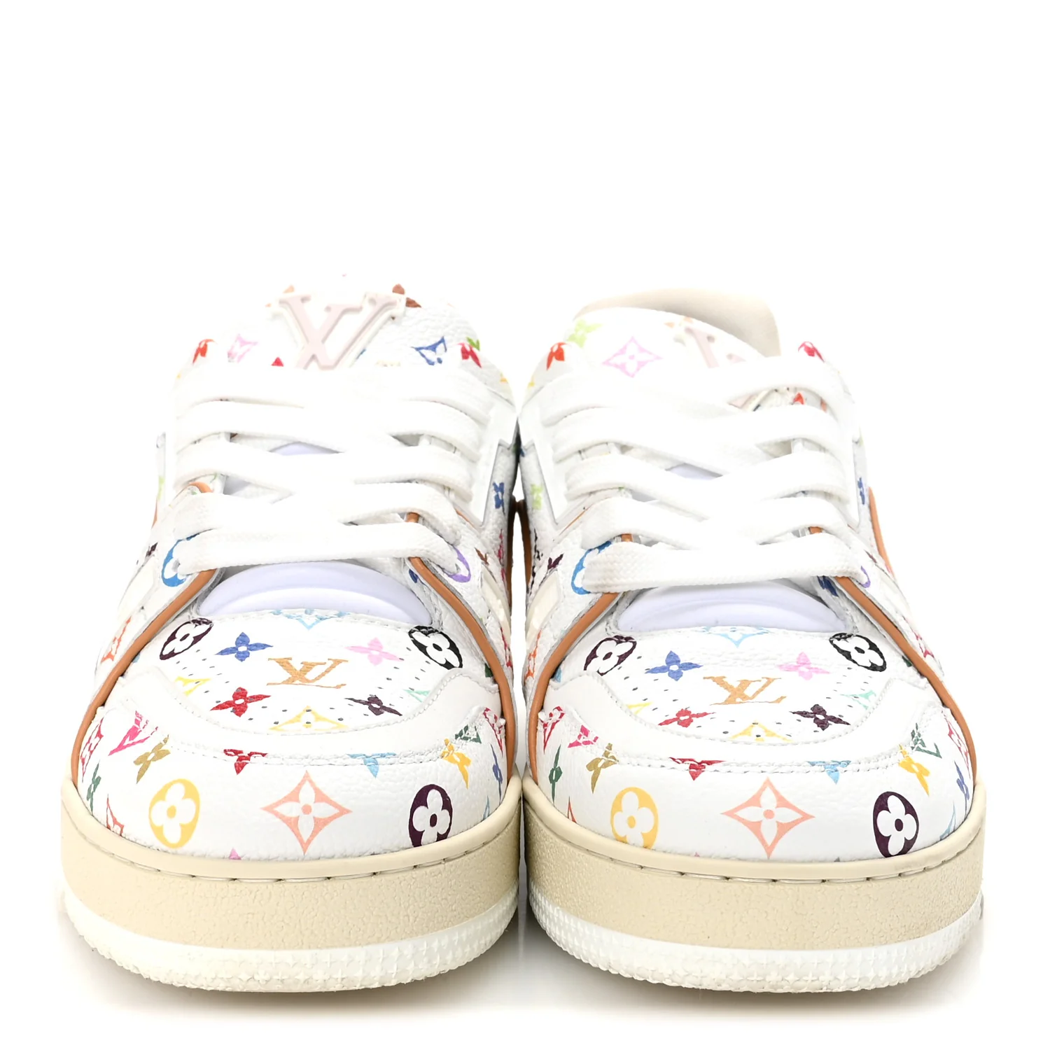 LV X TM Calfskin Monogram Multicolor Womens LV Trainer Sneakers 37.5 White - Top Club