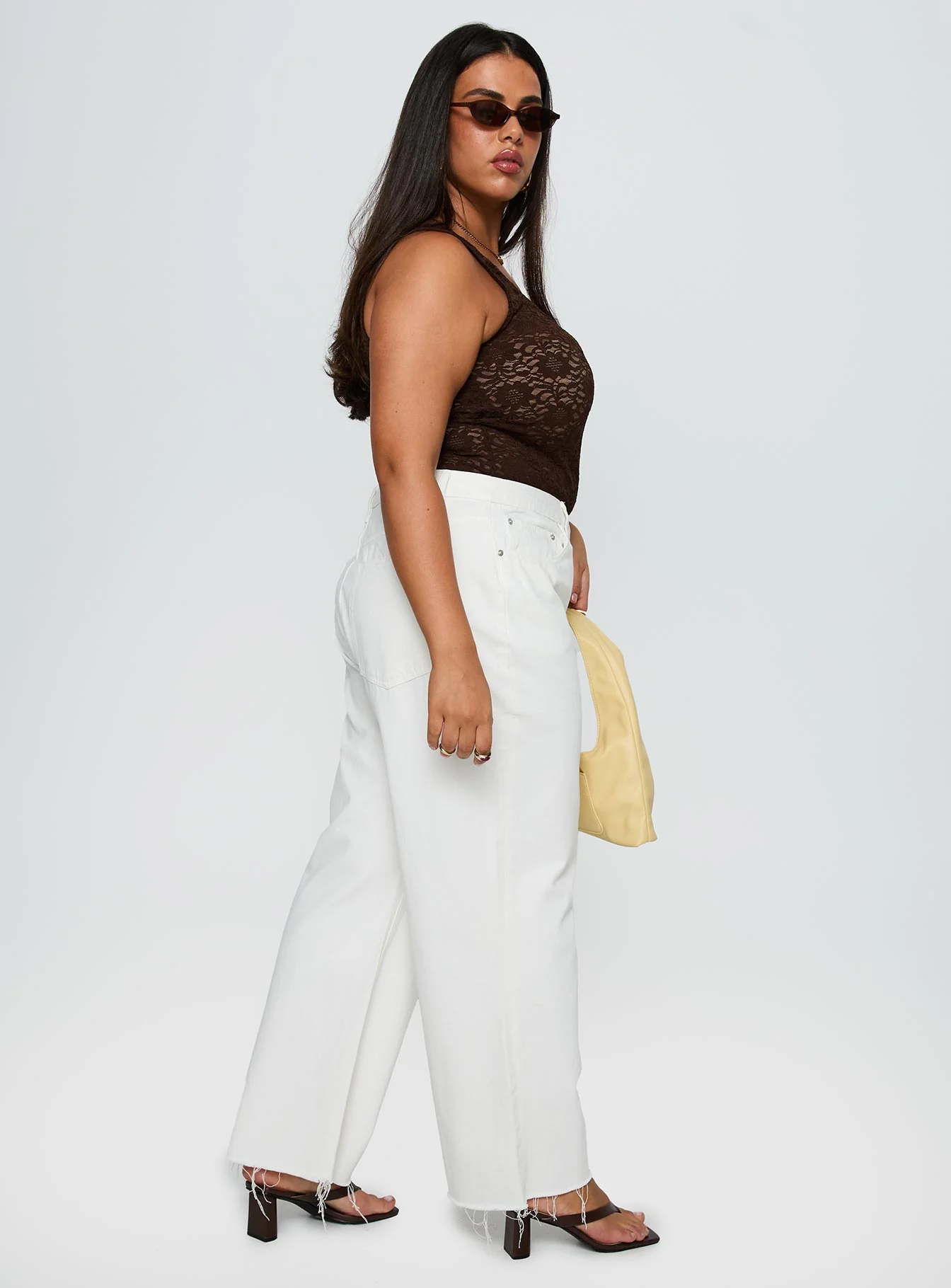 Fawcett High Rise Straight Leg Jeans White Curve