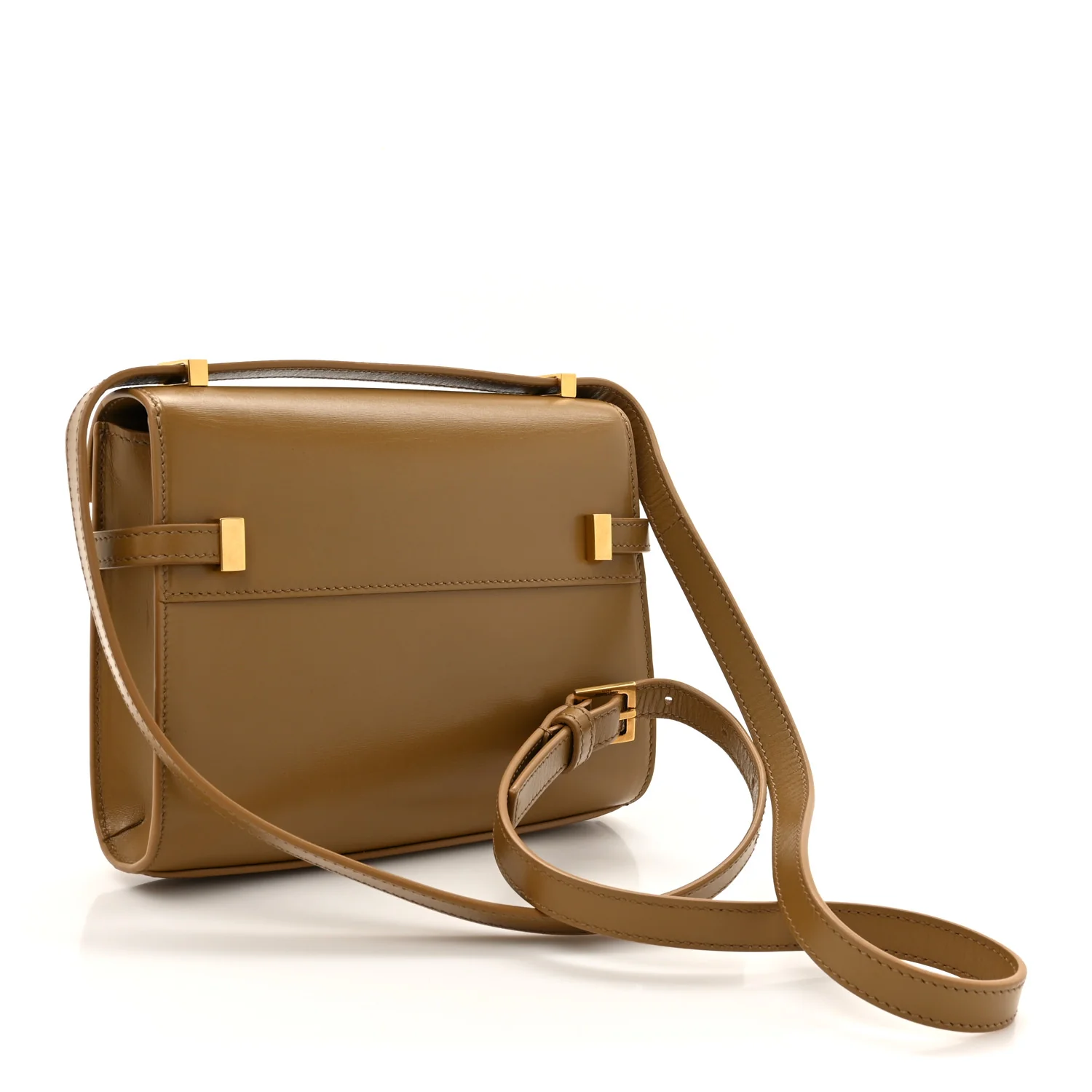 Smooth Calfskin Mini Manhattan Shoulder Bag Natural Tan - Top Club