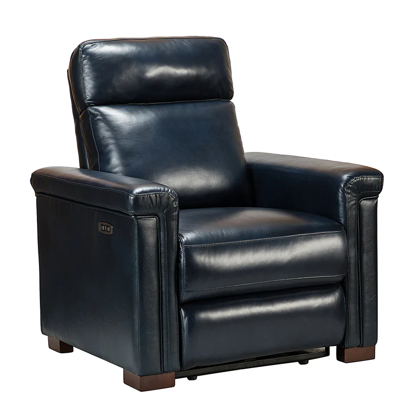 Lea 36.02" Wide Genuine Leather Power Recliner