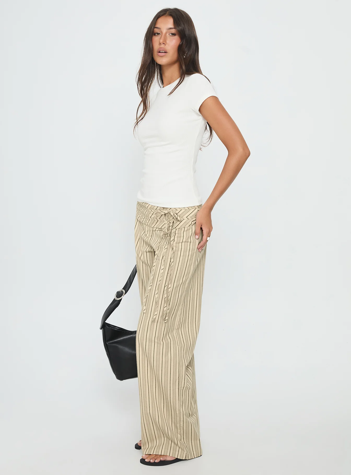 Seneca Wrap Pant Beige Stripe