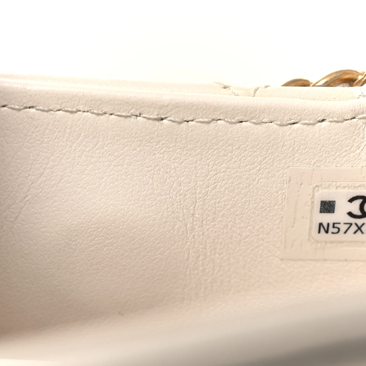 Shiny Aged Calfskin Quilted Mini Nano Kelly Shopper White - Top Club