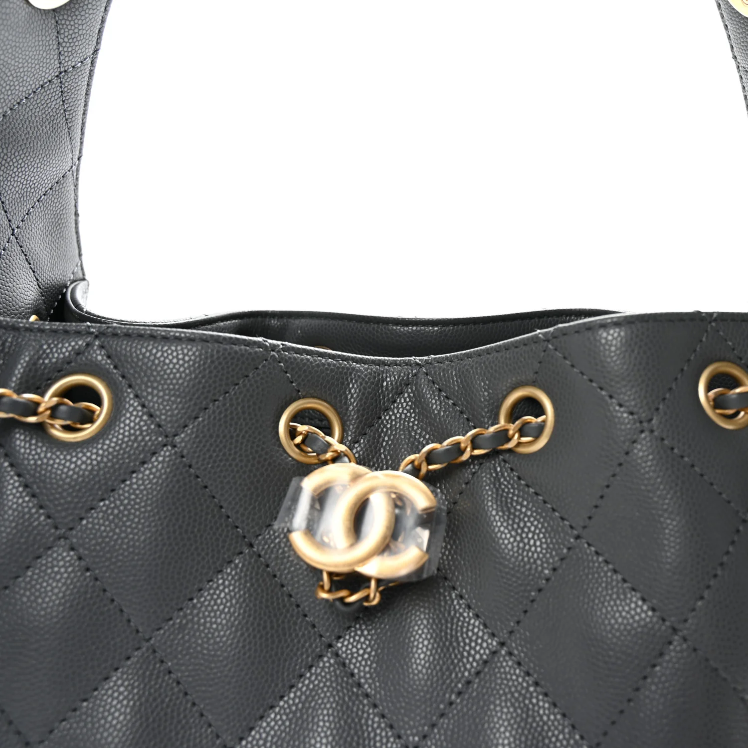 Caviar Quilted Small Chanel 25 Handbag Dark Grey - Top Club