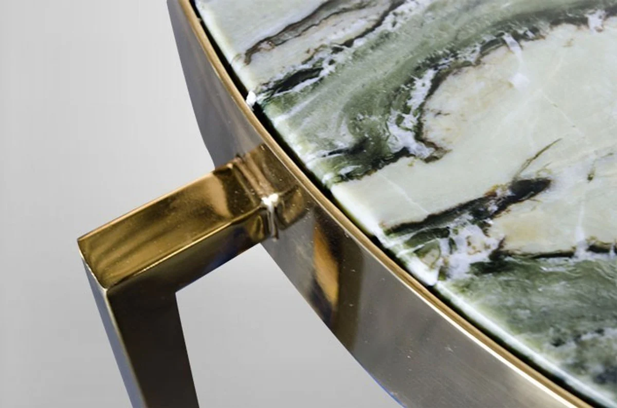 Art Deco side table gold metal / marble 65 x 65 cm - Art Nouveau table - furniture flower table