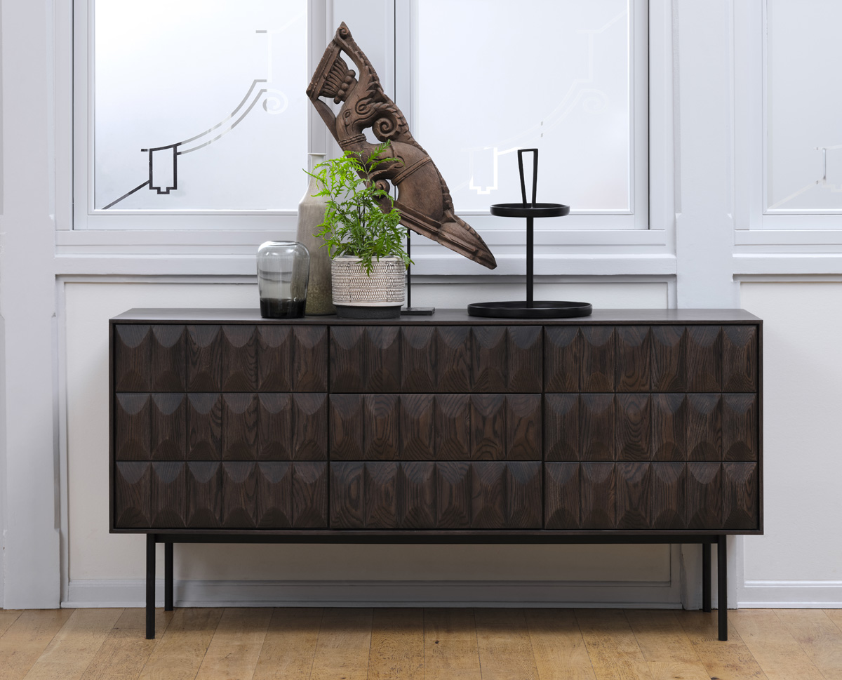 Vanja houten sideboard donkerbruin - 160 x 45 cm