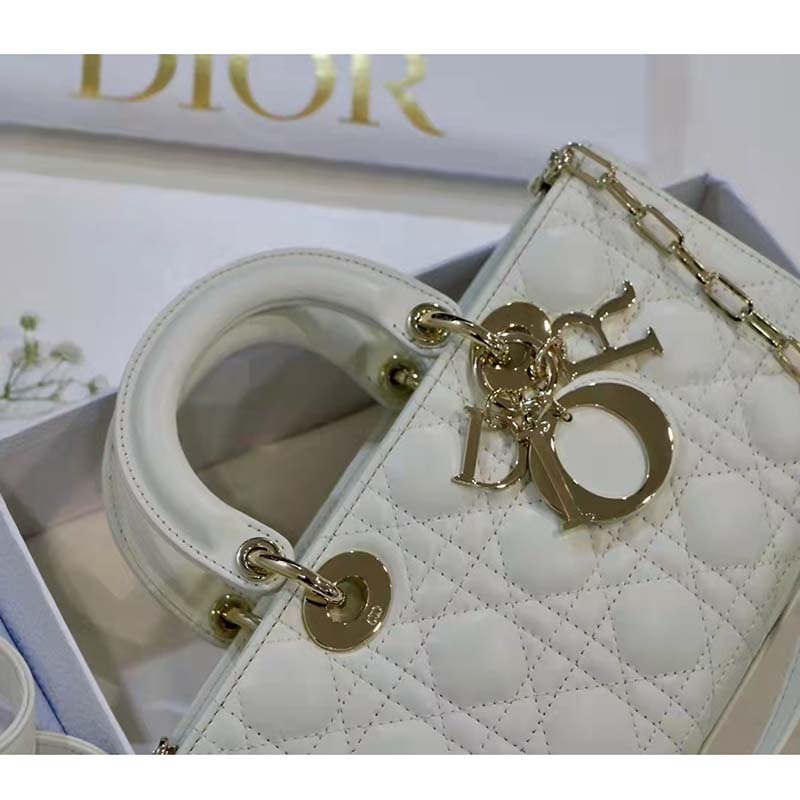 CD Women CD Lady D-Joy Bag Latte Cannage Lambskin - Top Club