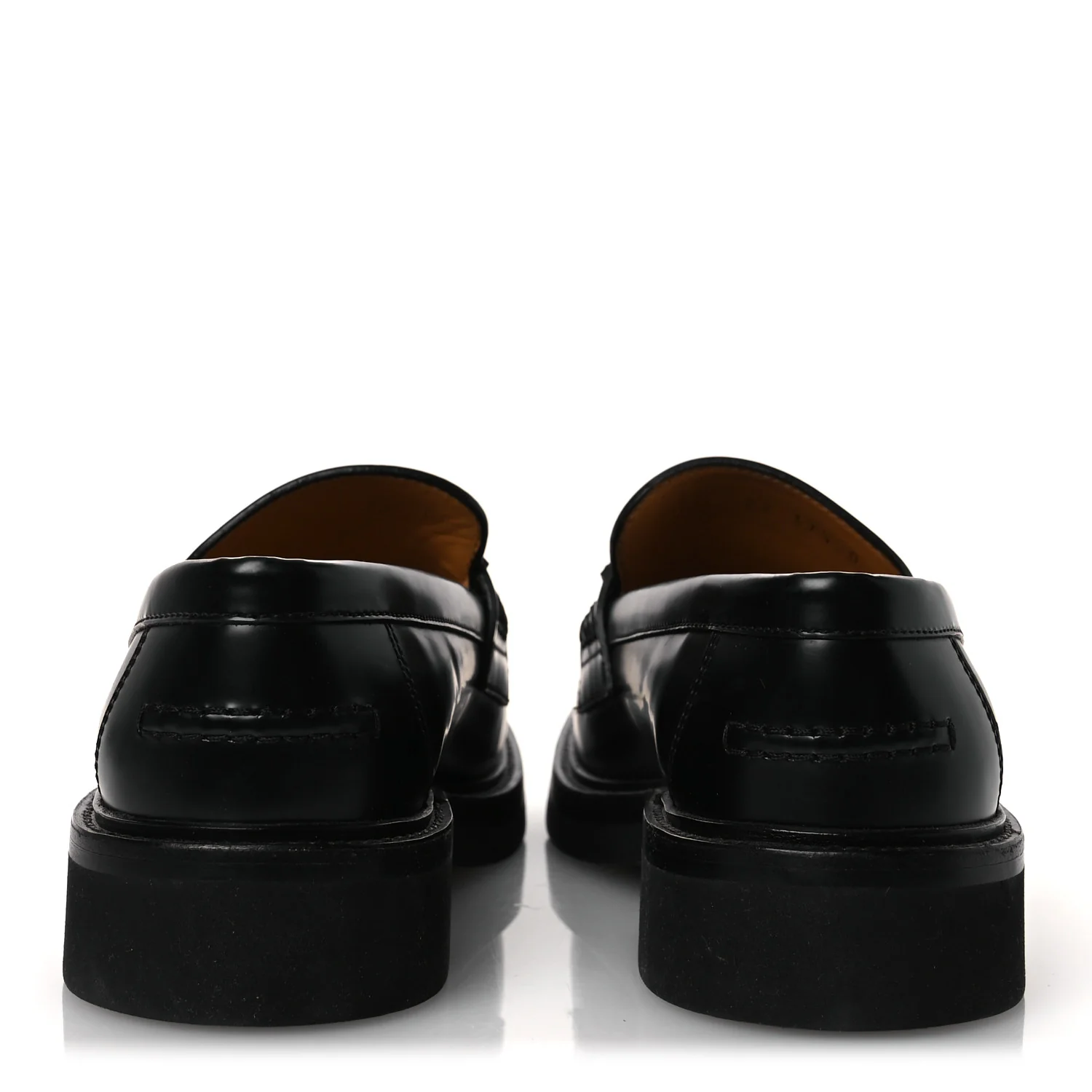 Brushed Calfskin Boy Loafers 37.5 Black White - Top Club