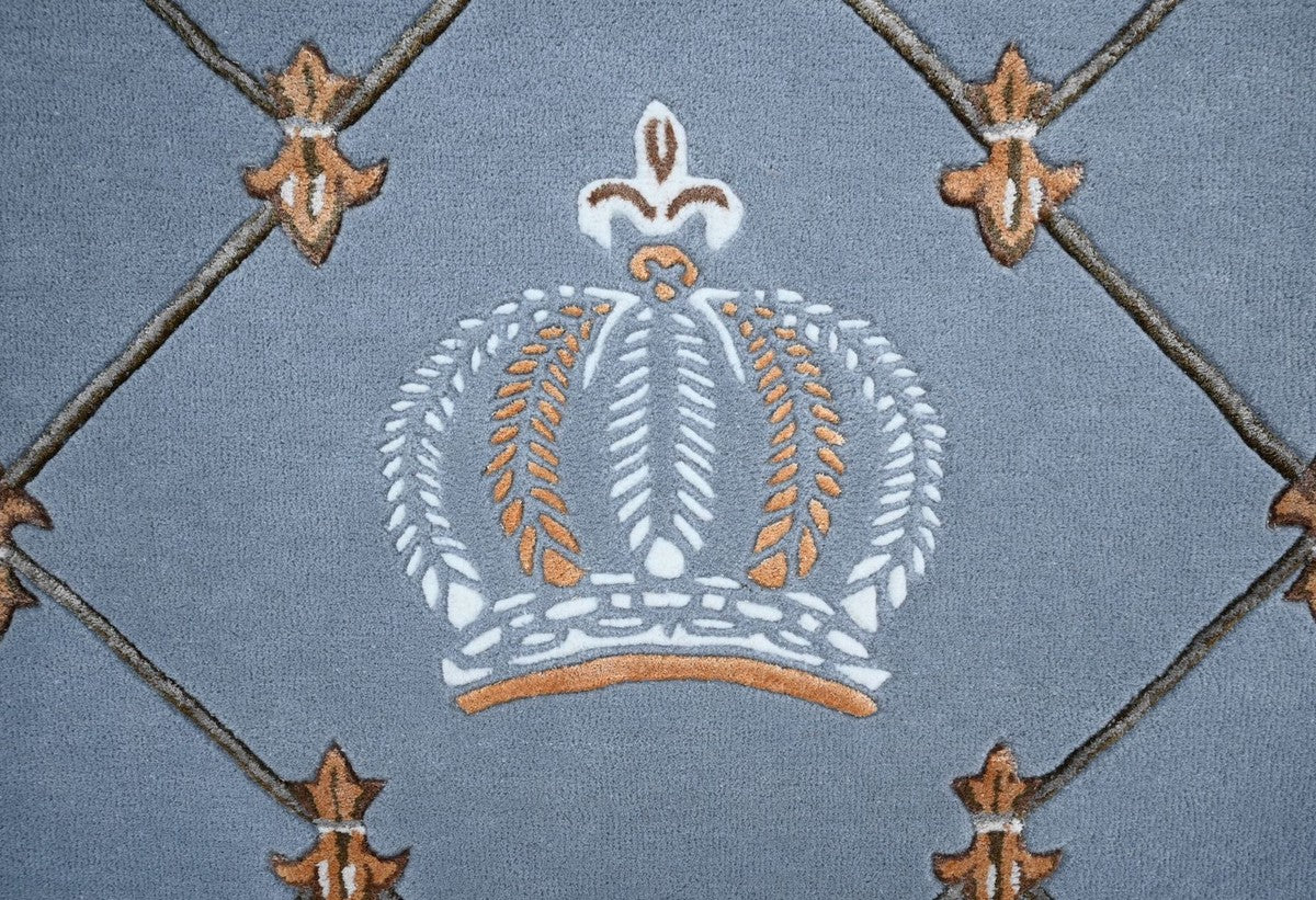 Pompöös by Luxury Baroque Carpet Crown by Harald Glööckler Blue 200 x 300 cm