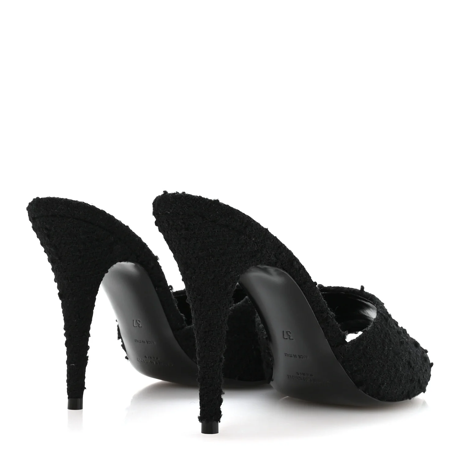 Boucle Tweed La 16 95 Mule Sandals 37 Black - Top Club