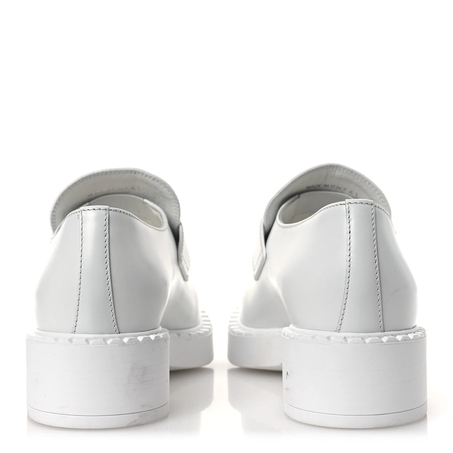 Spazzolato Triangle 50mm Loafers 41 White - Top Club