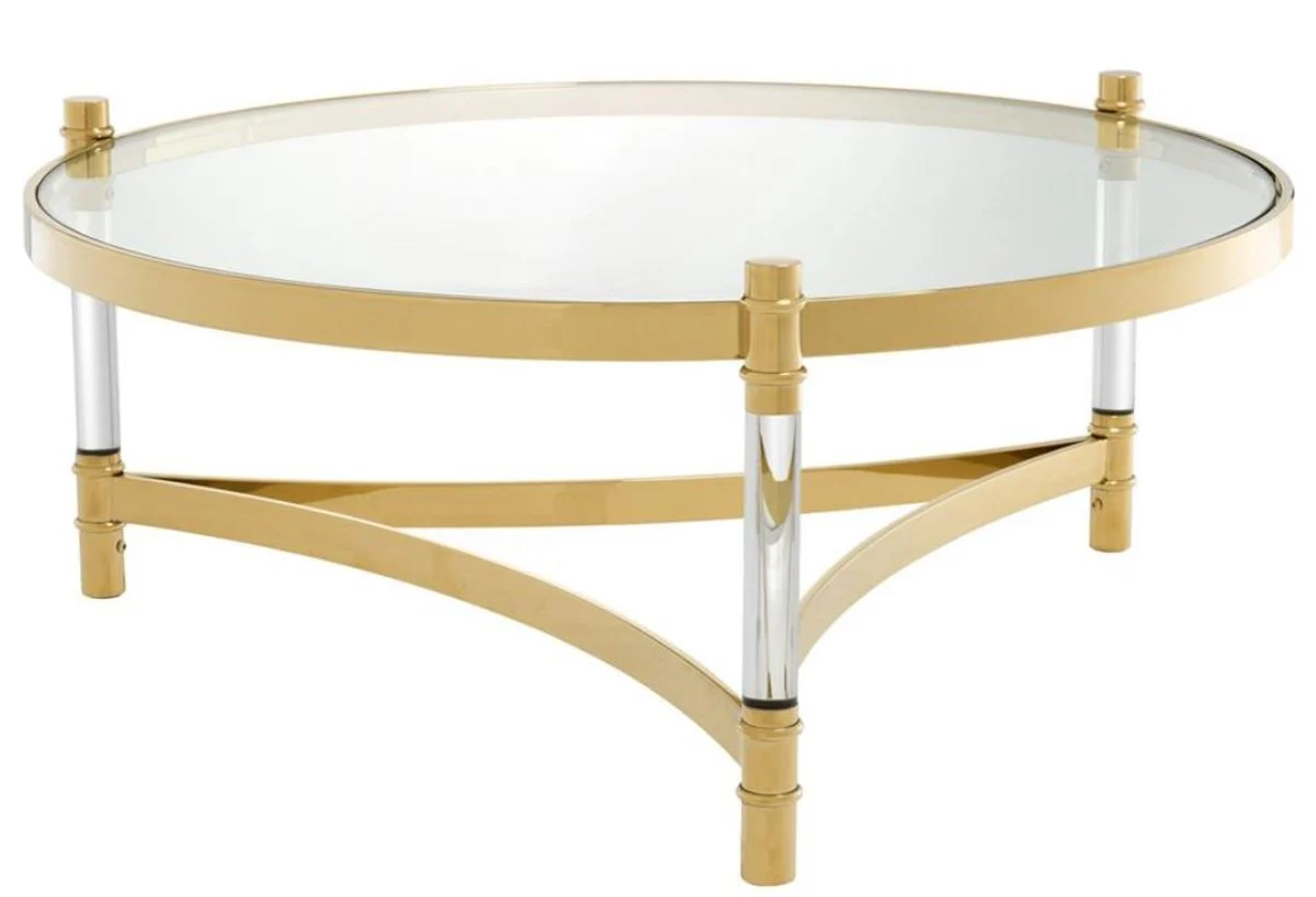 Coffee table / living room table gold Ø 104 x H. 43 cm - luxury living room furniture