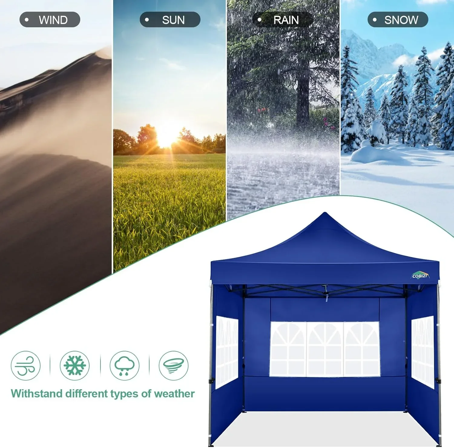 COBIZI 10x20 Heavy Duty Pop up Canopy Tent 6 sidewalls Commercial Canopy Wedding Party Tents