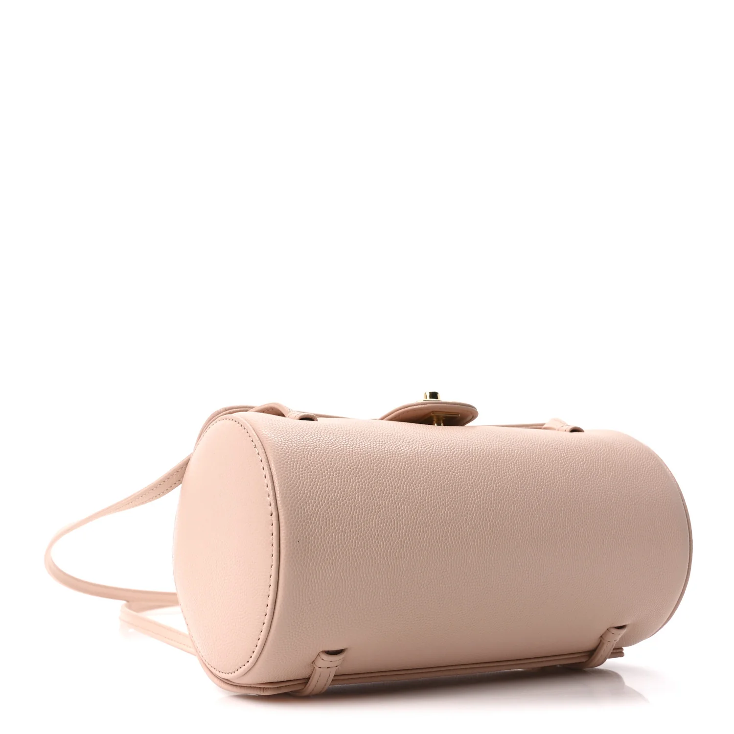 Shiny Caviar Preppy Coco Small Bowling Bag Light Pink - Top Club