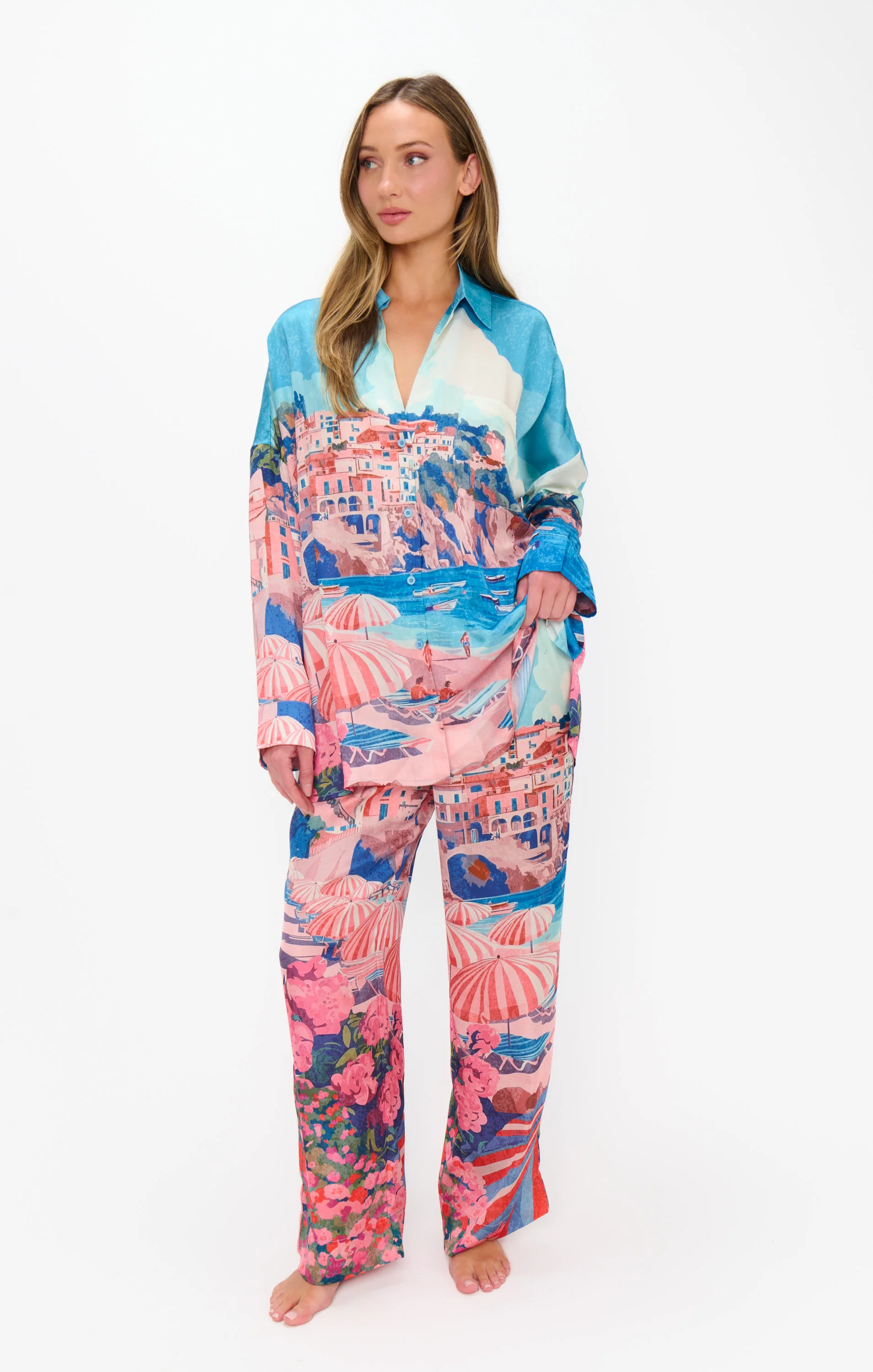 Overslept PJ Set ~ Oasis Beach Club Silky