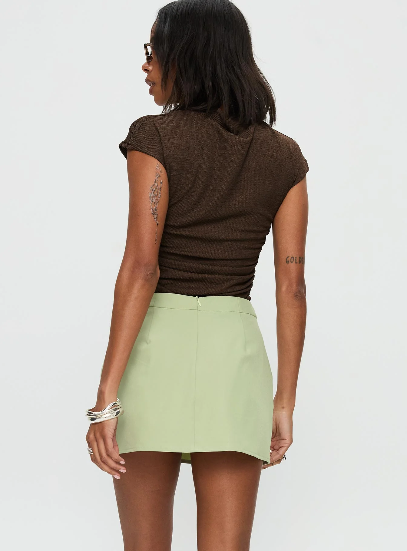 Hosier Twill Mini Skirt Green