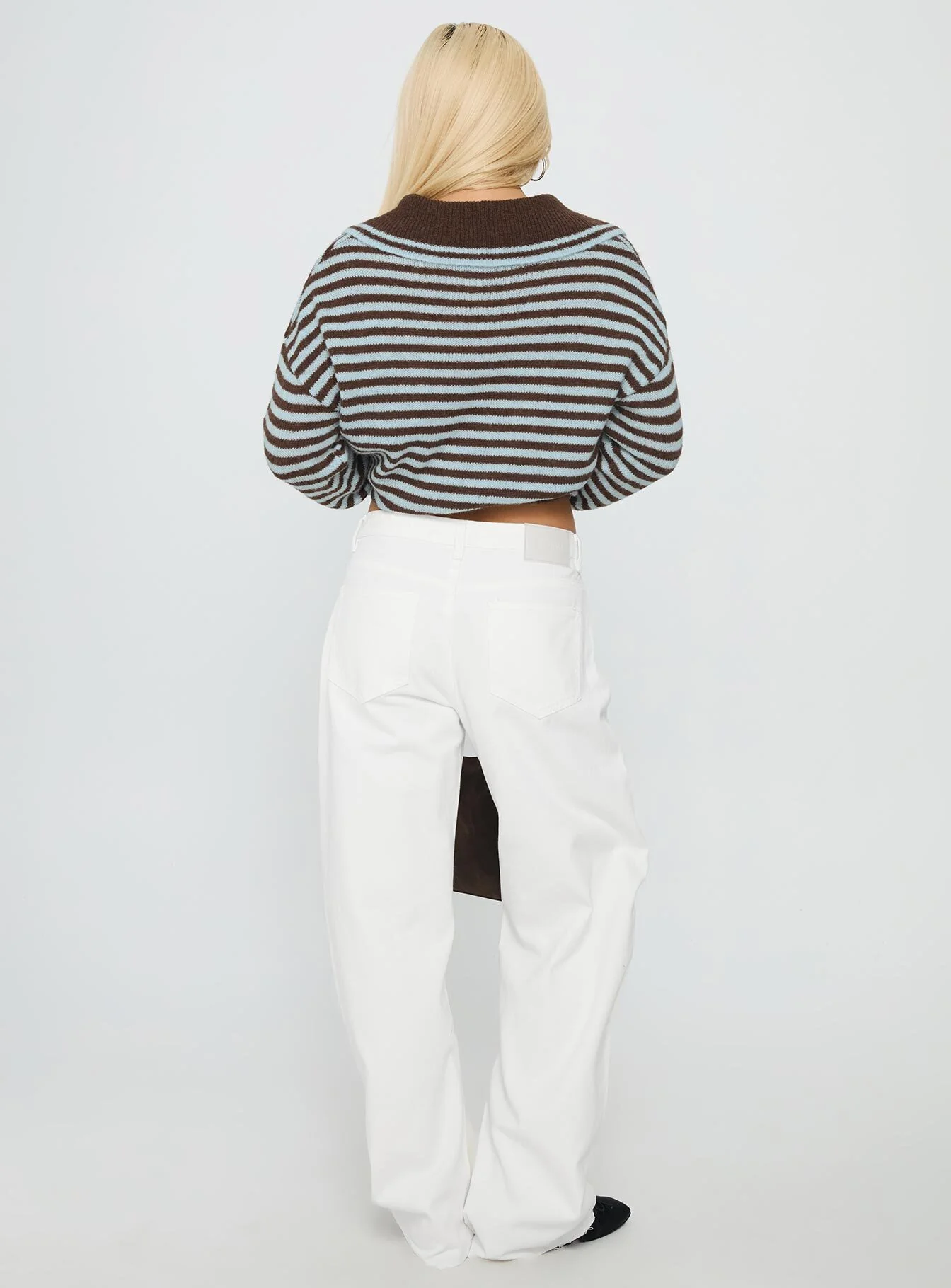 Kaio Mid Rise Barrel Leg Denim Jeans White