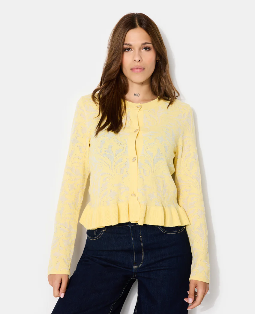 Pimkie Gilet en maille effet jacquard avec boutons fantaisie