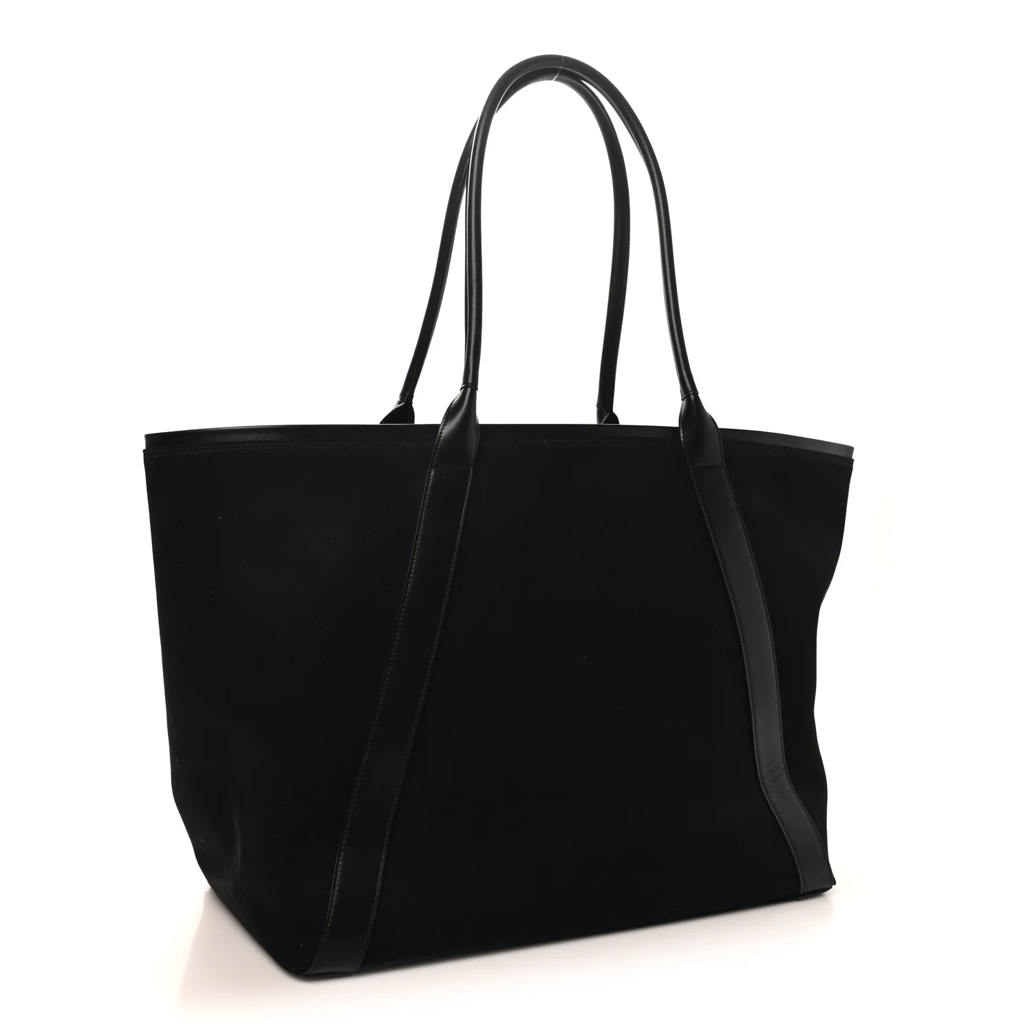 Linen Calfskin Rive Gauche Tote Black