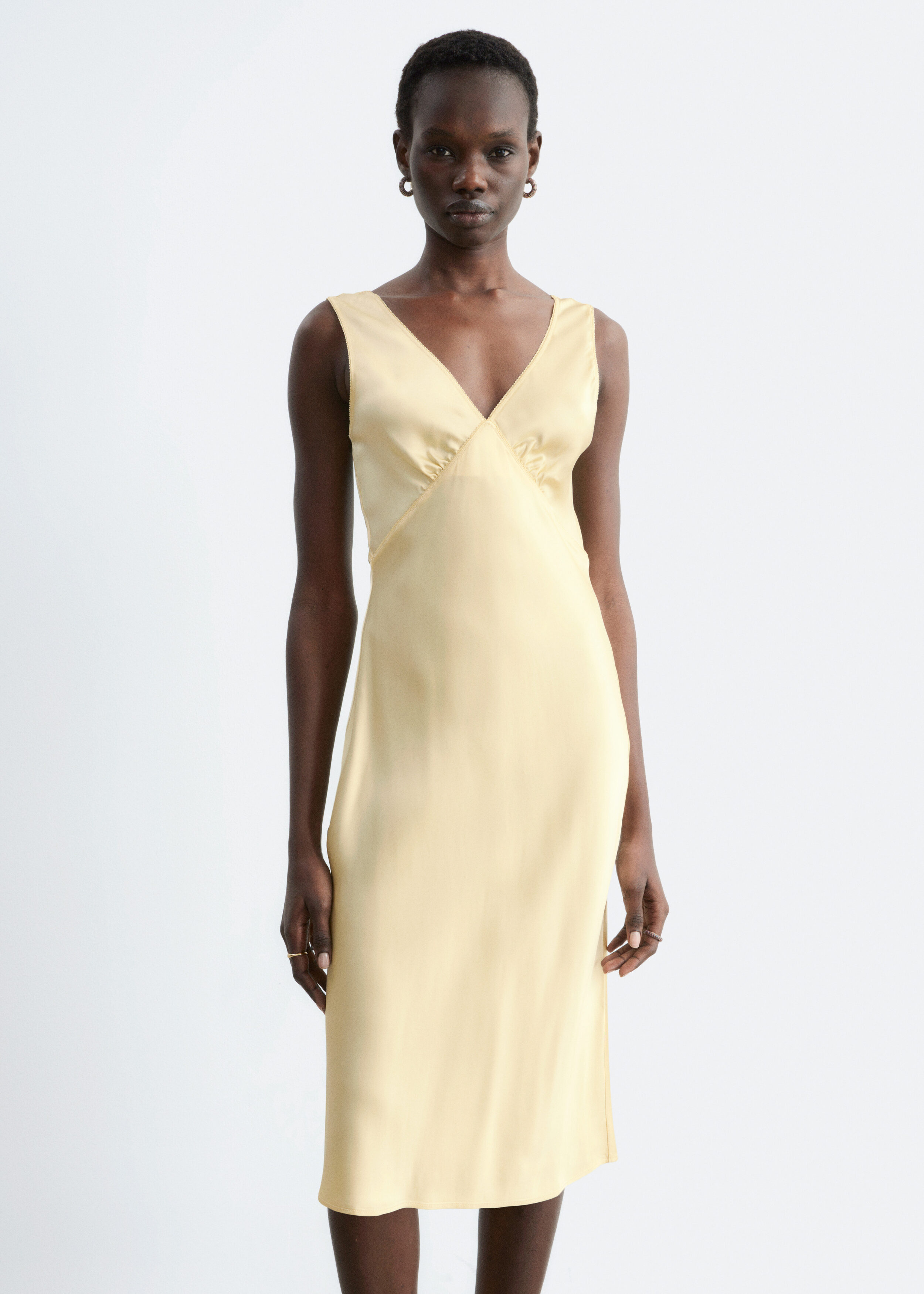& Other Stories V-NECK SLIP MIDI DRESS