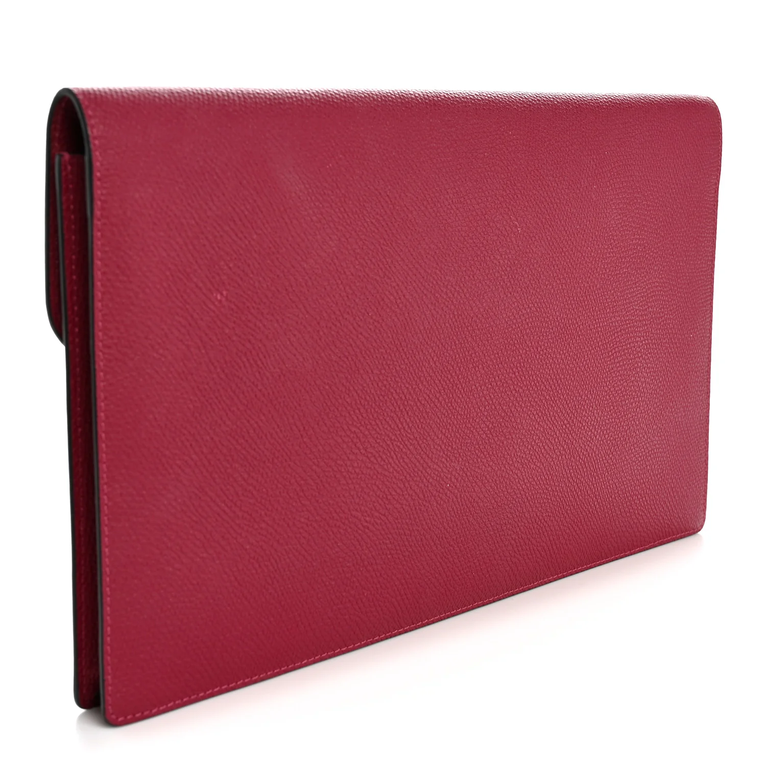 Grainy Calfskin Large Vlogo Clutch Raspberry - Top Club