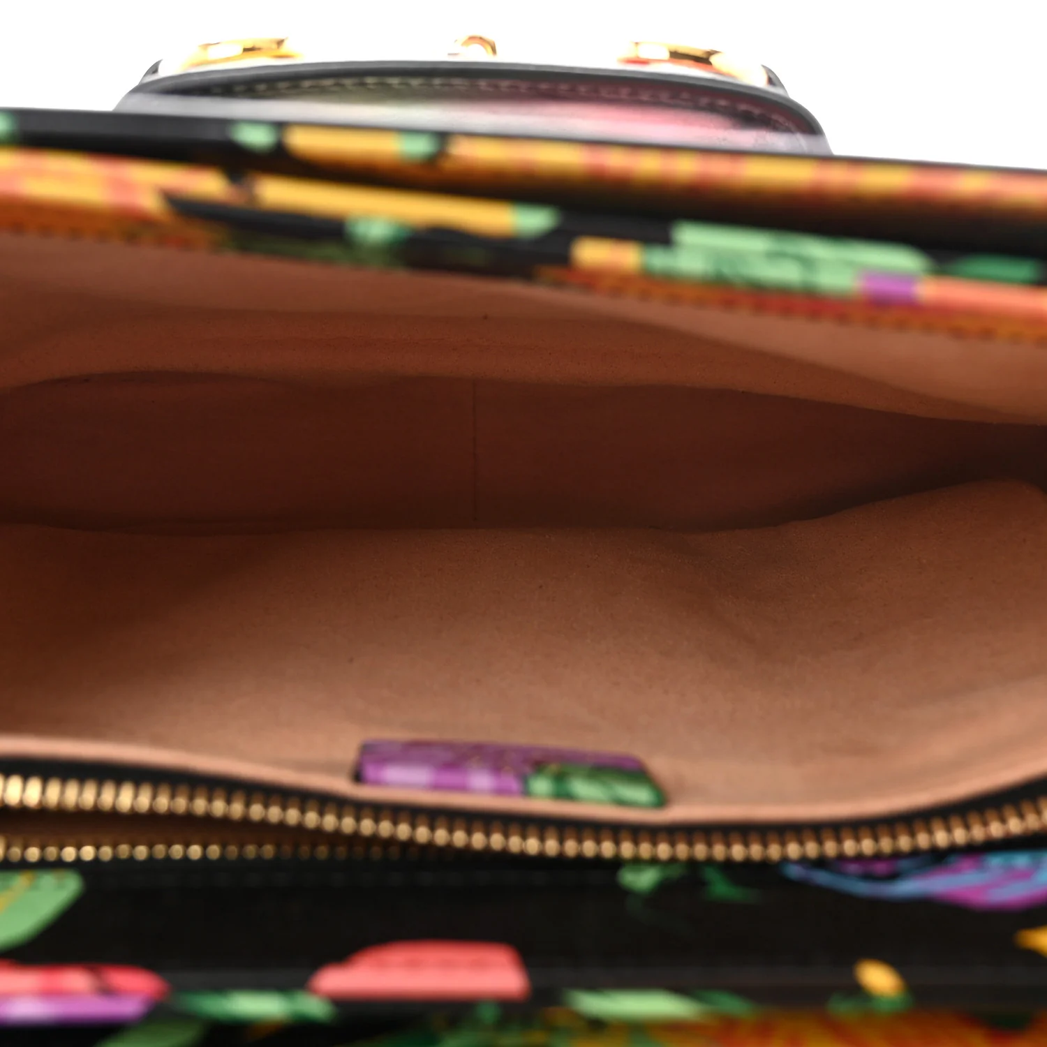 X KEN SCOTT New Shangai Calfskin Jenny Floral Print Horsebit 1955 Shoulder Bag Black Pink - Top Club