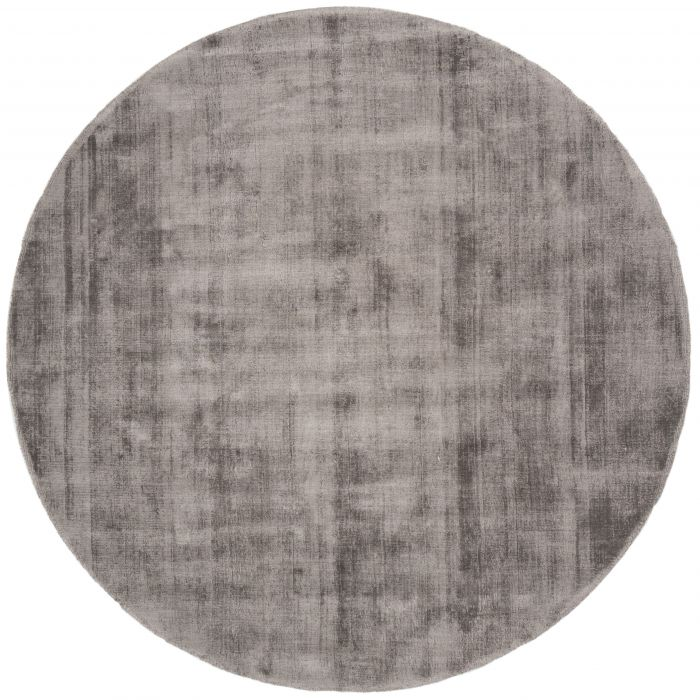Vloerkleed Viscose - Dark Grey Rond ø200 cm