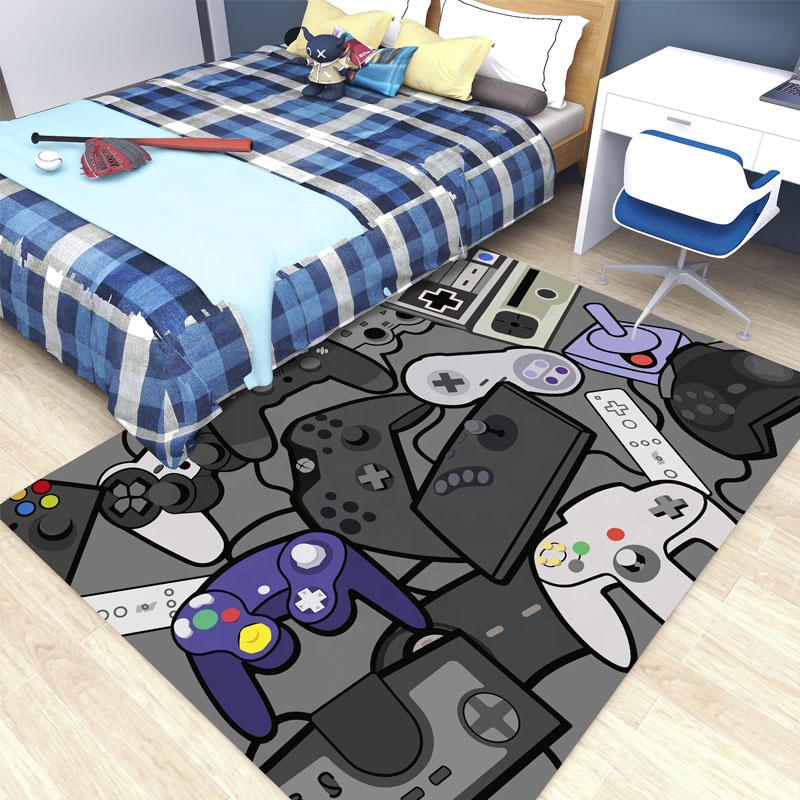 Children Carpet Rug Flannel Non-Slip Baby Carpet Rectangle Bedroom Rug Living Room Kids Play Mats