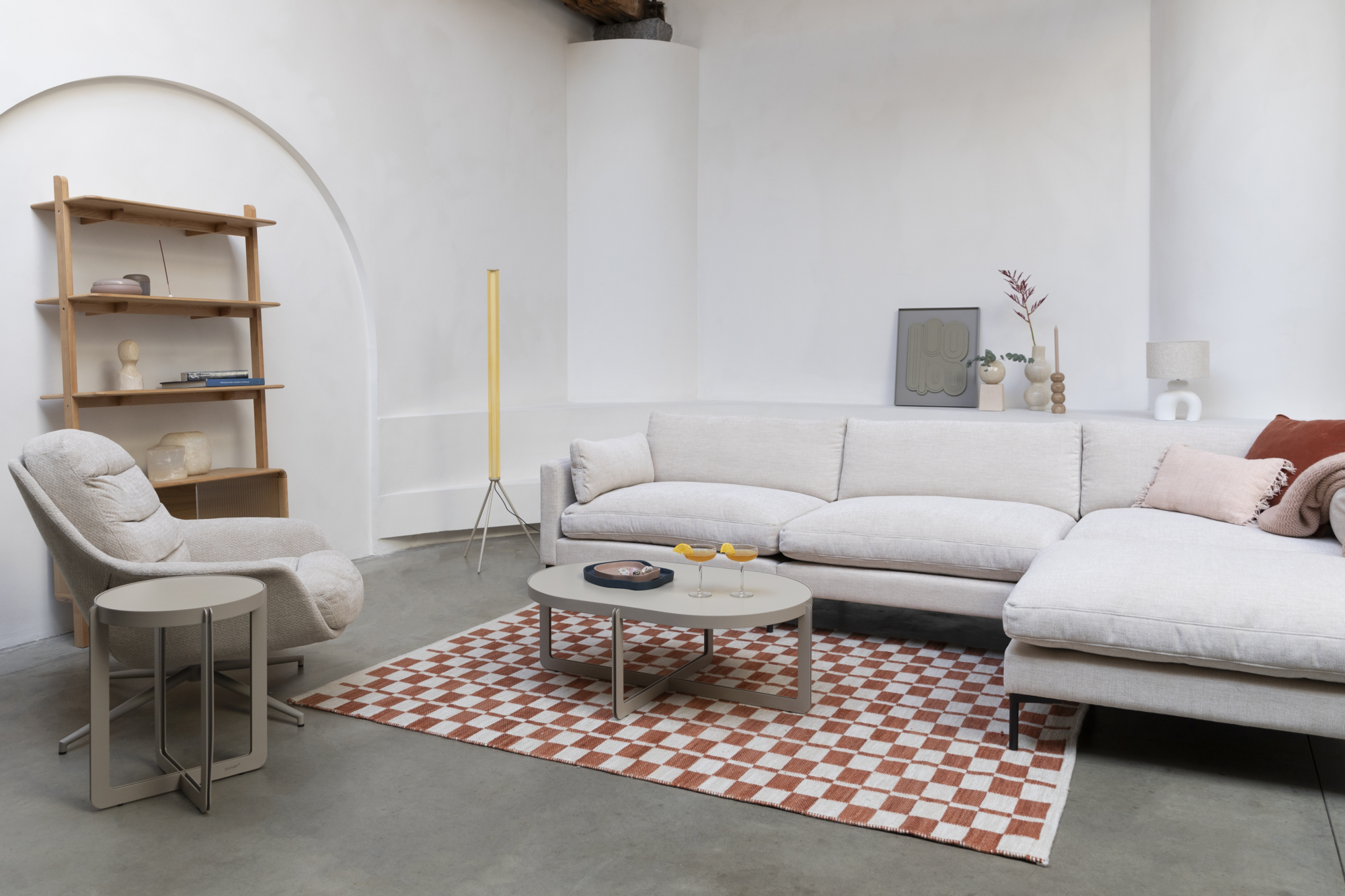 Salontafel Centre rond beige
