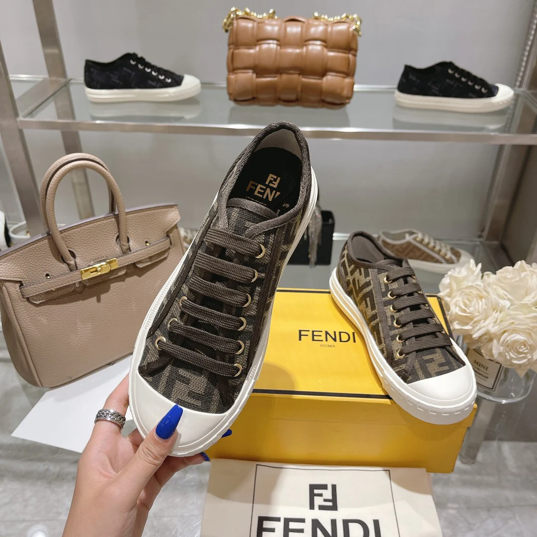 Fendi Unisex Brown Monogram Sneakers For Timeless Luxury Casual Style - Sneaker Replica Workshop