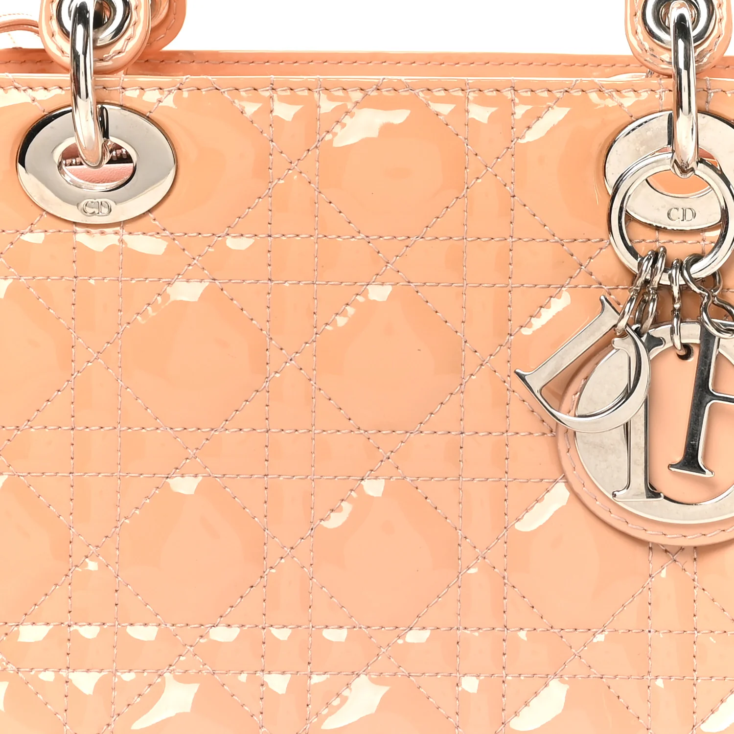 Patent Cannage Medium Lady Dior Rose Clair - Top Club