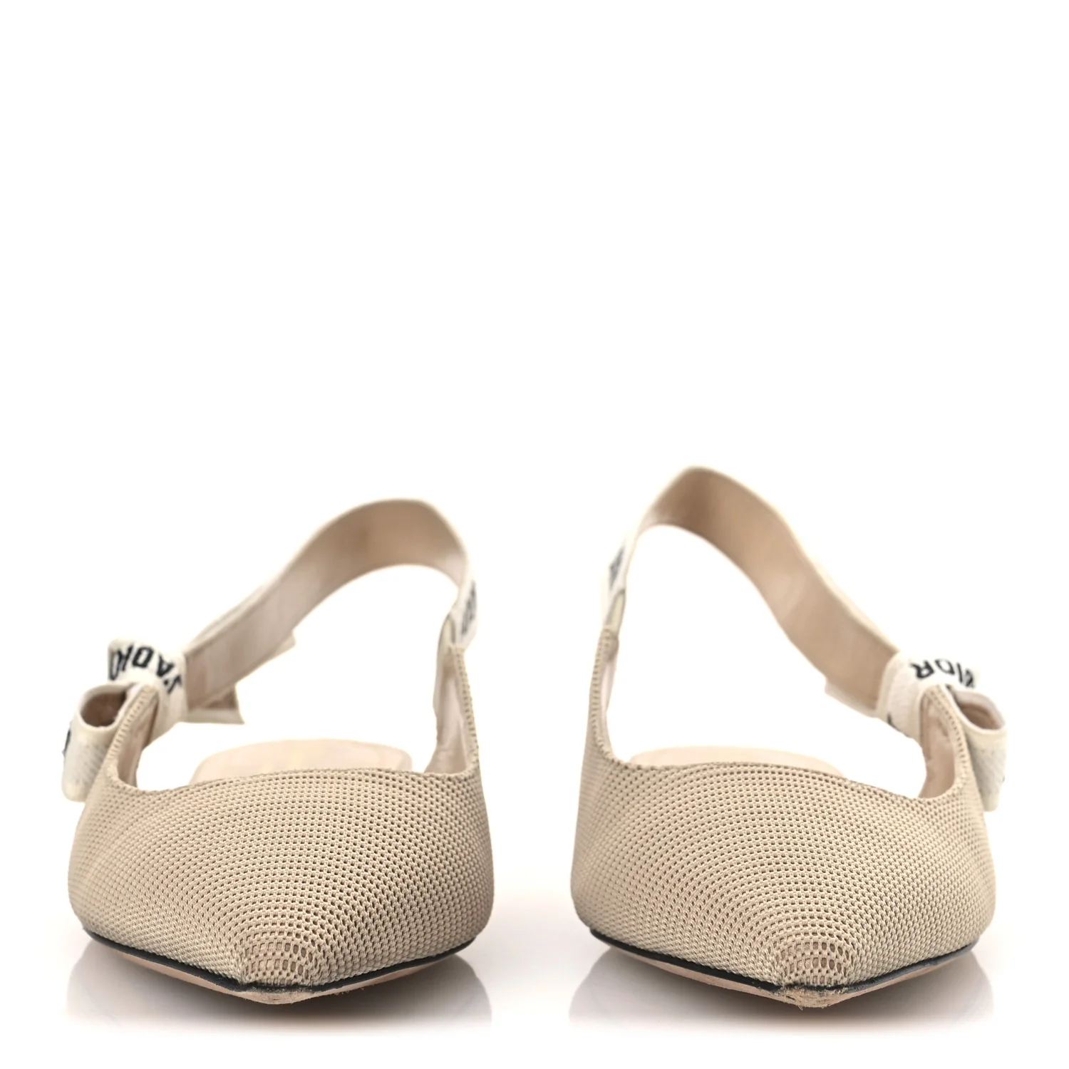 Technical Canvas Ribbon J'Adior Slingback Ballet Flats 38.5 Powder Nude - Top Club