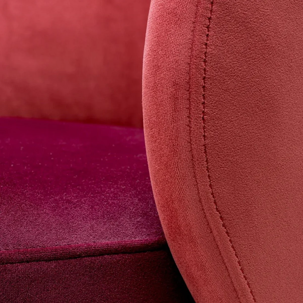 Luxury velvet dining room chair Bordeaux red / red / brass 60 x 55 x H. 73.5 cm - swivel chair with elegant velvet fabric - dining room furniture - luxury furniture - luxury quality