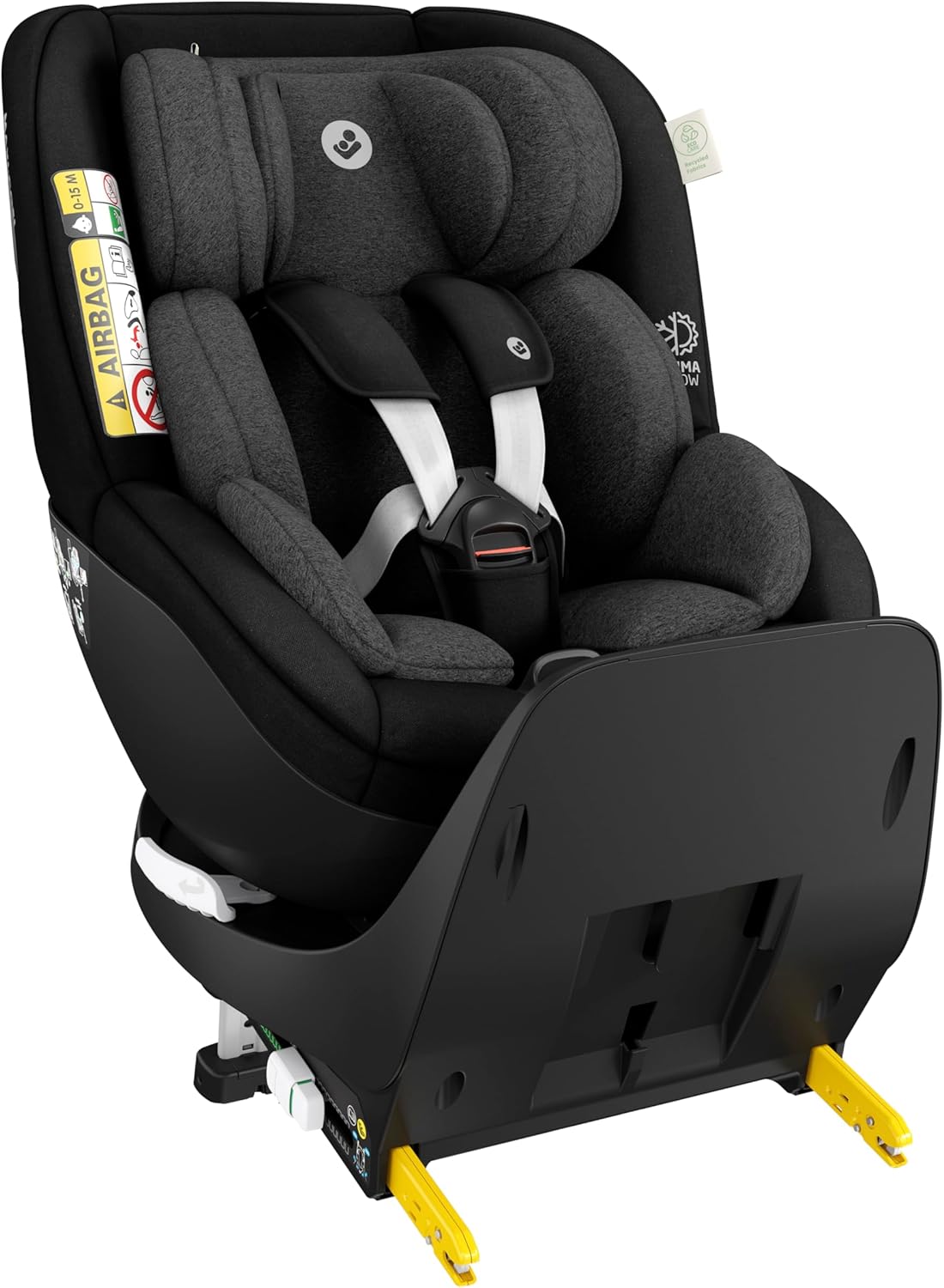 Maxi-Cosi Mica Pro Eco Seggiolino Auto Isofix Girevole 360° Per Bambini 0-4 Anni (40-105 Cm), ClimaFlow, Protezione dagli impatti laterali G-CELL, Omologato I-Size R129, Authentic Black