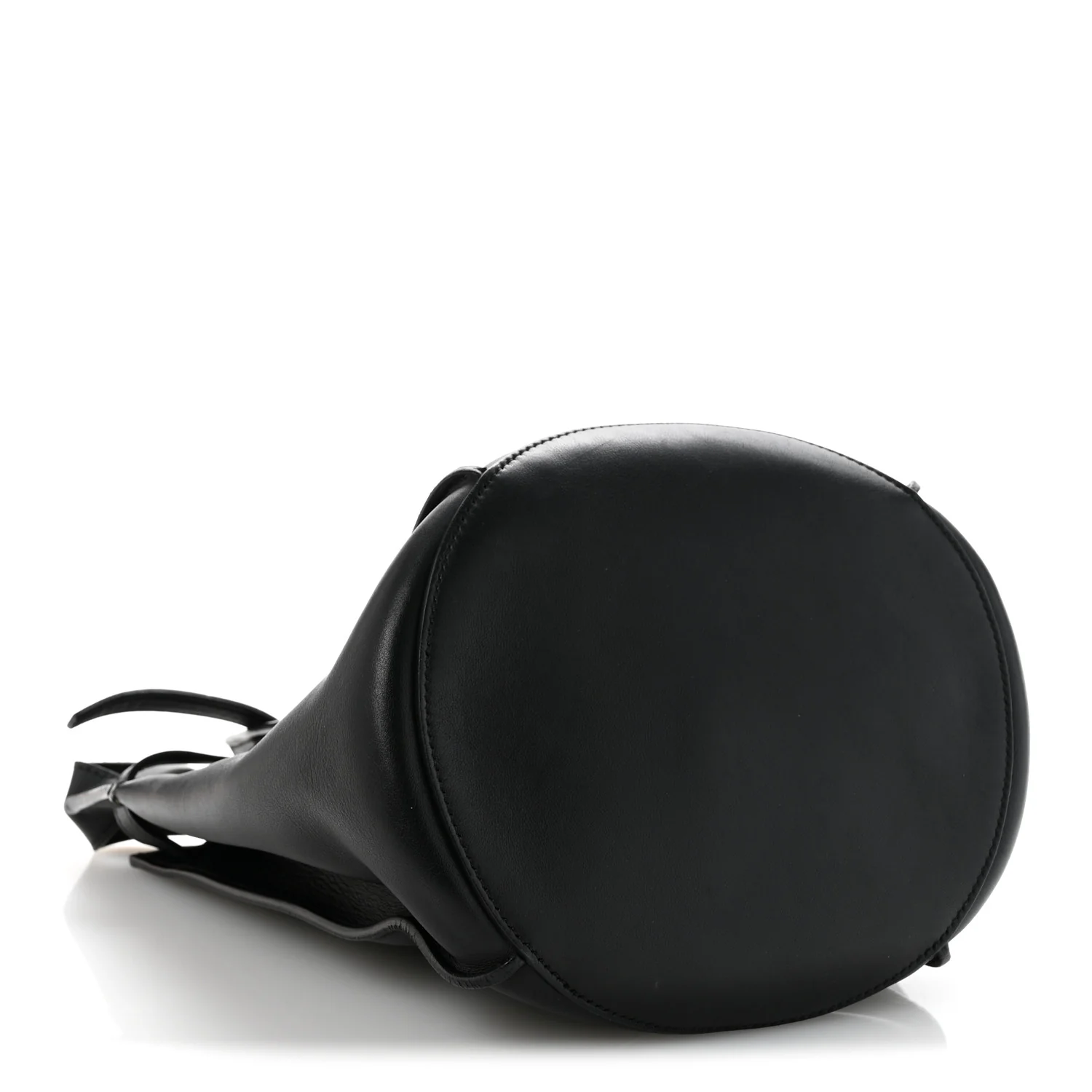 Supple Grained Calfskin Long Strap Big Bag Bucket Black - Top Club