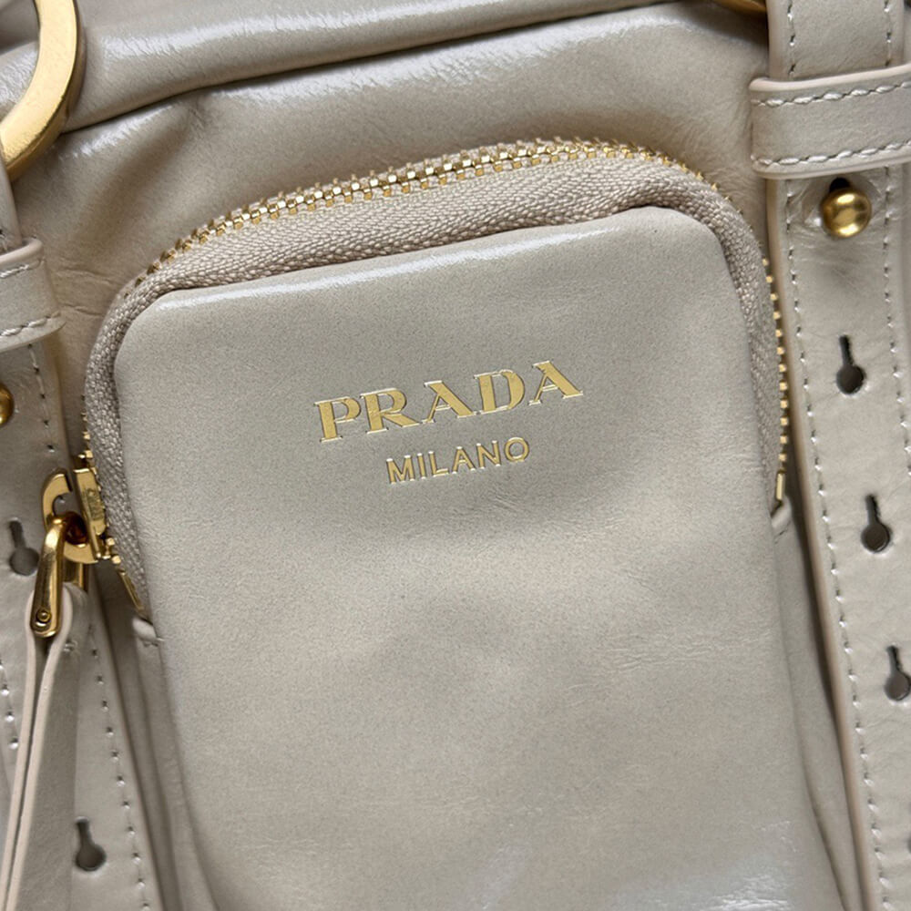 Prada Dangle leather top-handle mini-bag(HIGH-END GRADE) - Top Club