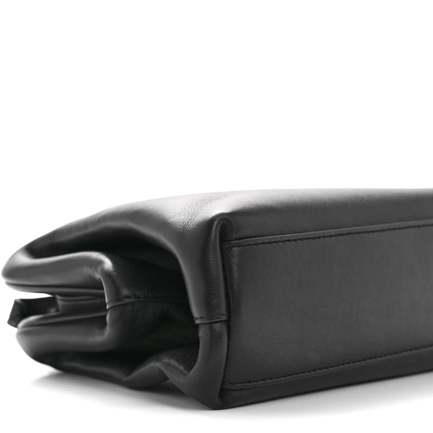 Calfskin Small The Point Triangle Bag Black - Top Club