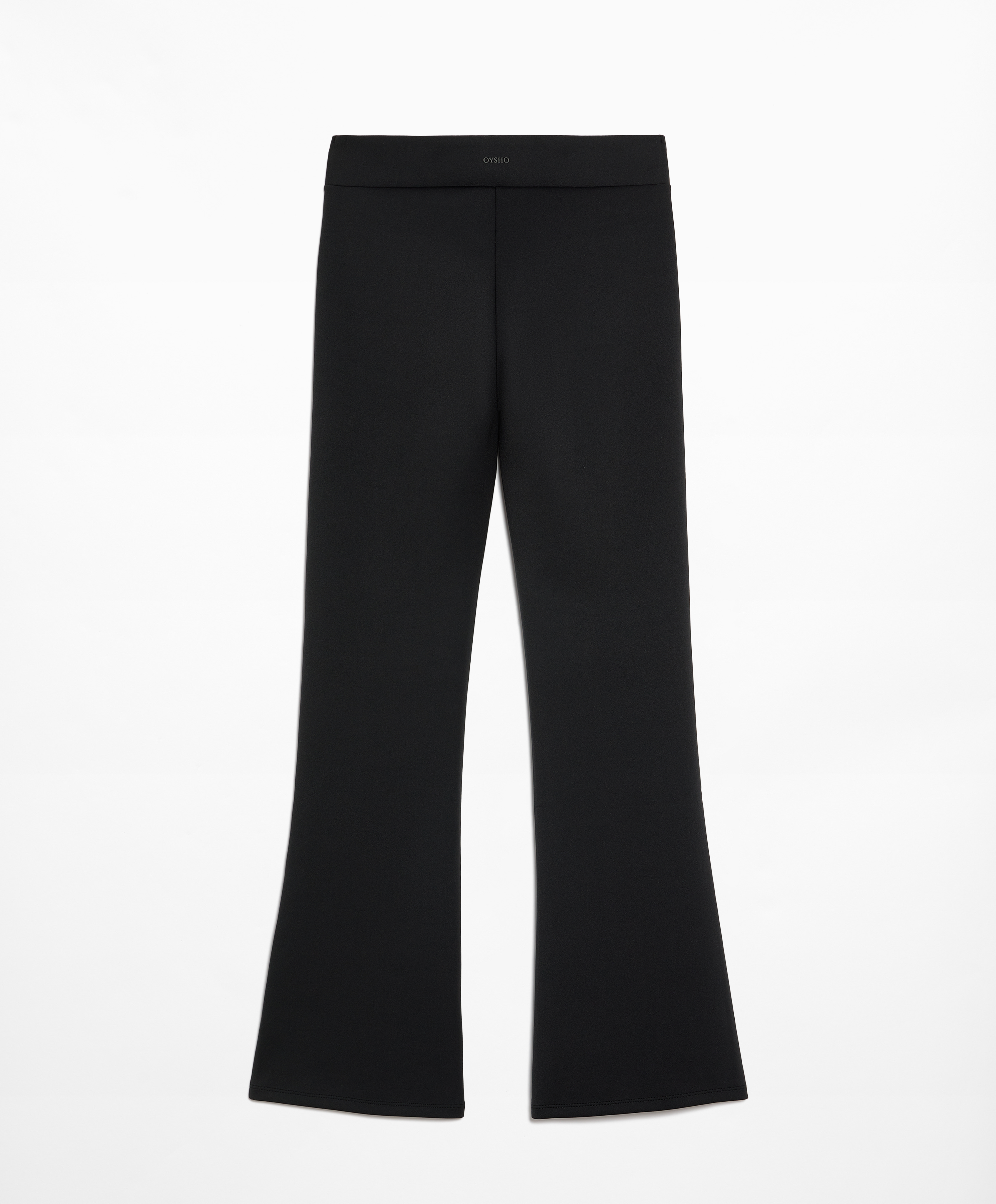 OYSHO Neoprene-effect low-rise flare trousers