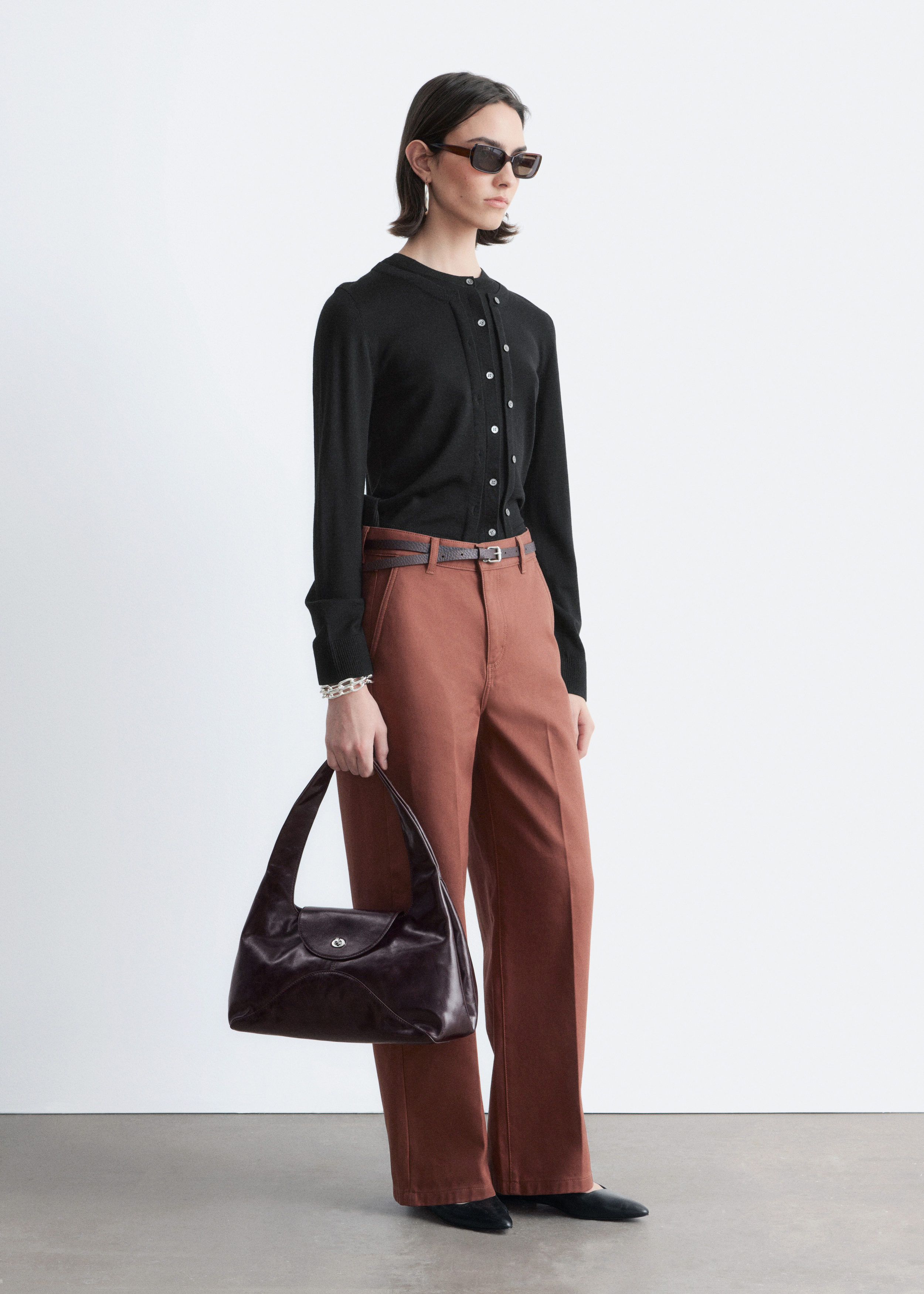& Other Stories RELAXED WIDE-LEG COTTON TROUSERS