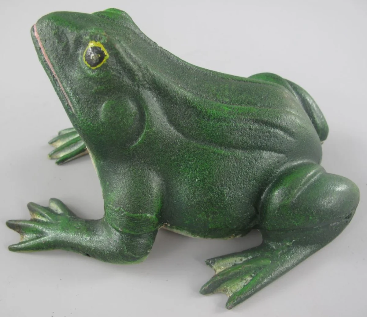 Decorative sculpture frog green 18 x 16 x H. 11 cm - Decorative metal figure - Garden sculpture - Patio sculpture - Garden & patio decoration accessories