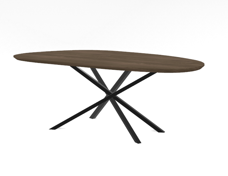 Firma Hout & Staal Eettafel Leaf | Mikado frame | Deer Brown Eettafel Leaf | 240*100cm | Swissline | Deer Brown