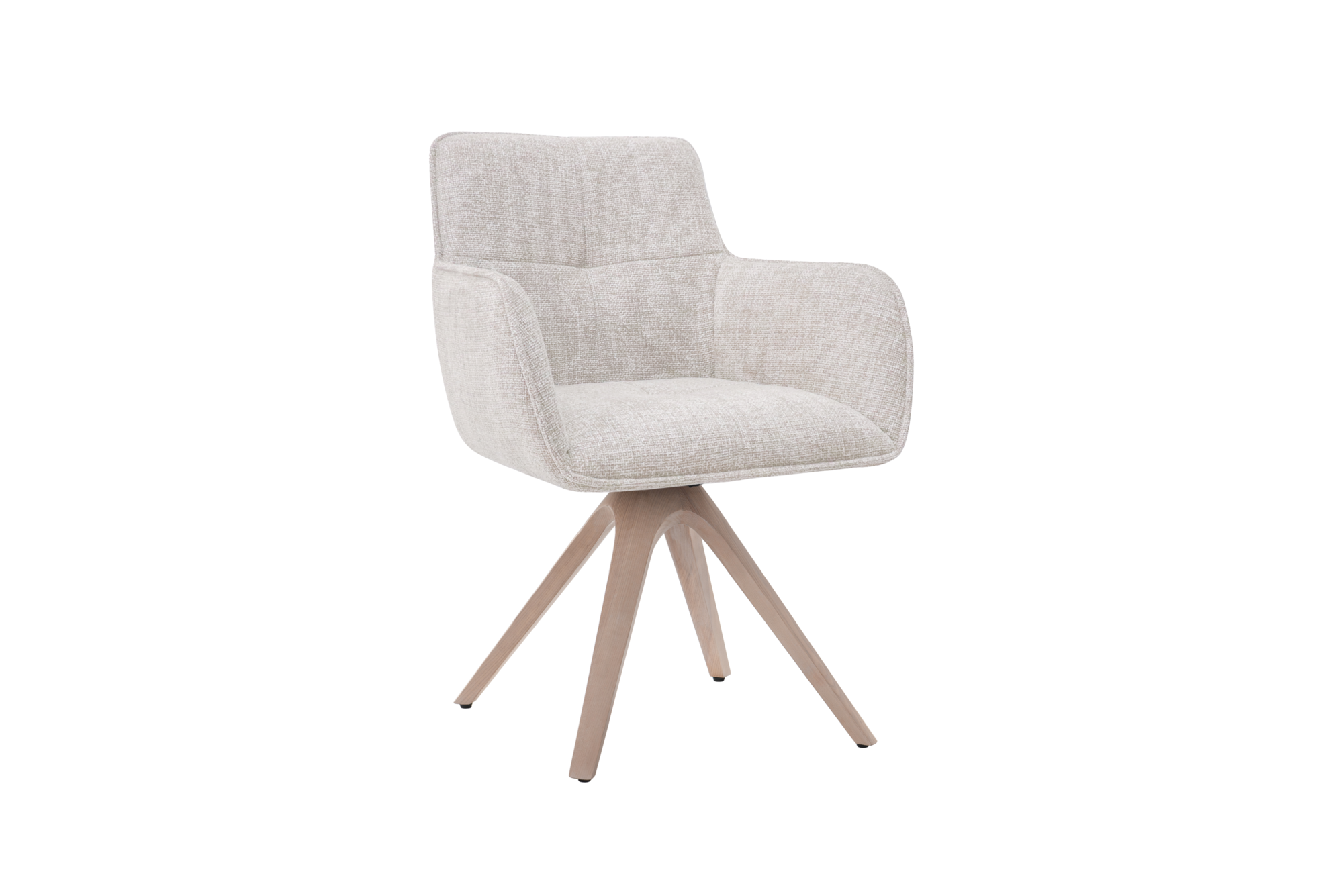 Tracy draaistoel  wood stof beige