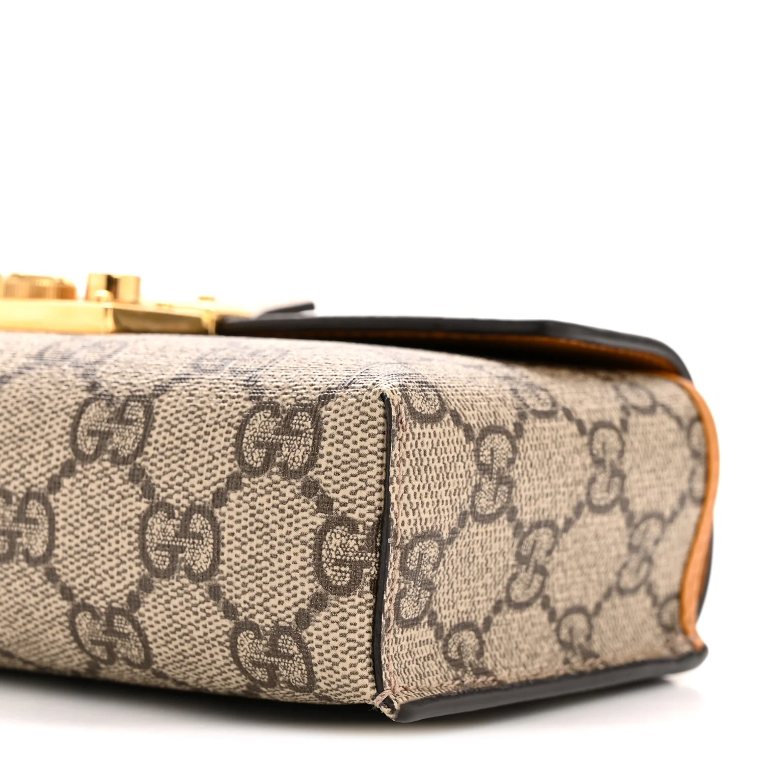 GG Supreme Monogram New Sakai Calfskin Mini Padlock Top Handle Shoulder Bag Beige Ebony Mystic White Sun Oil - Top Club