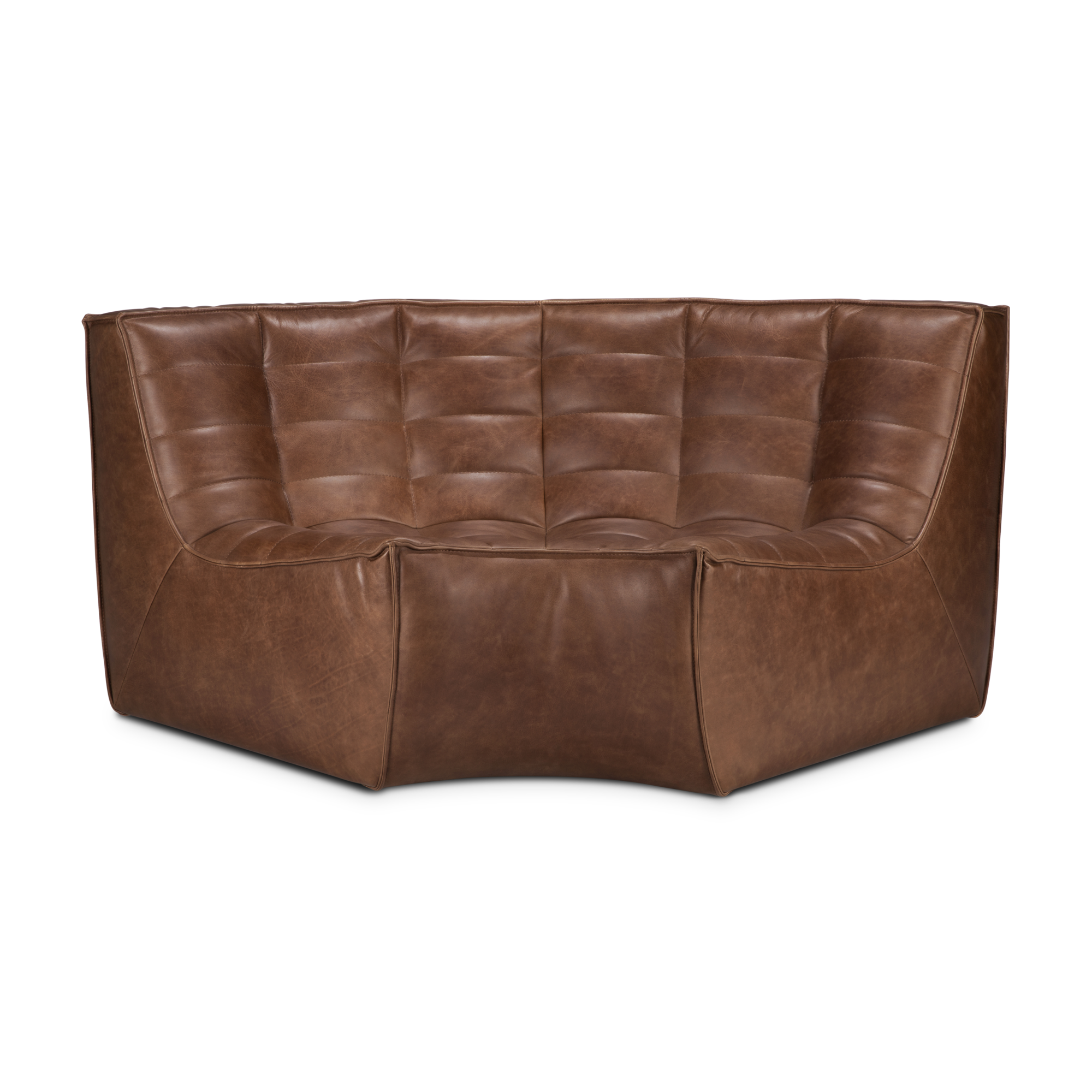 Modulaire bank N701 - chestnut - 90° rond hoekelement