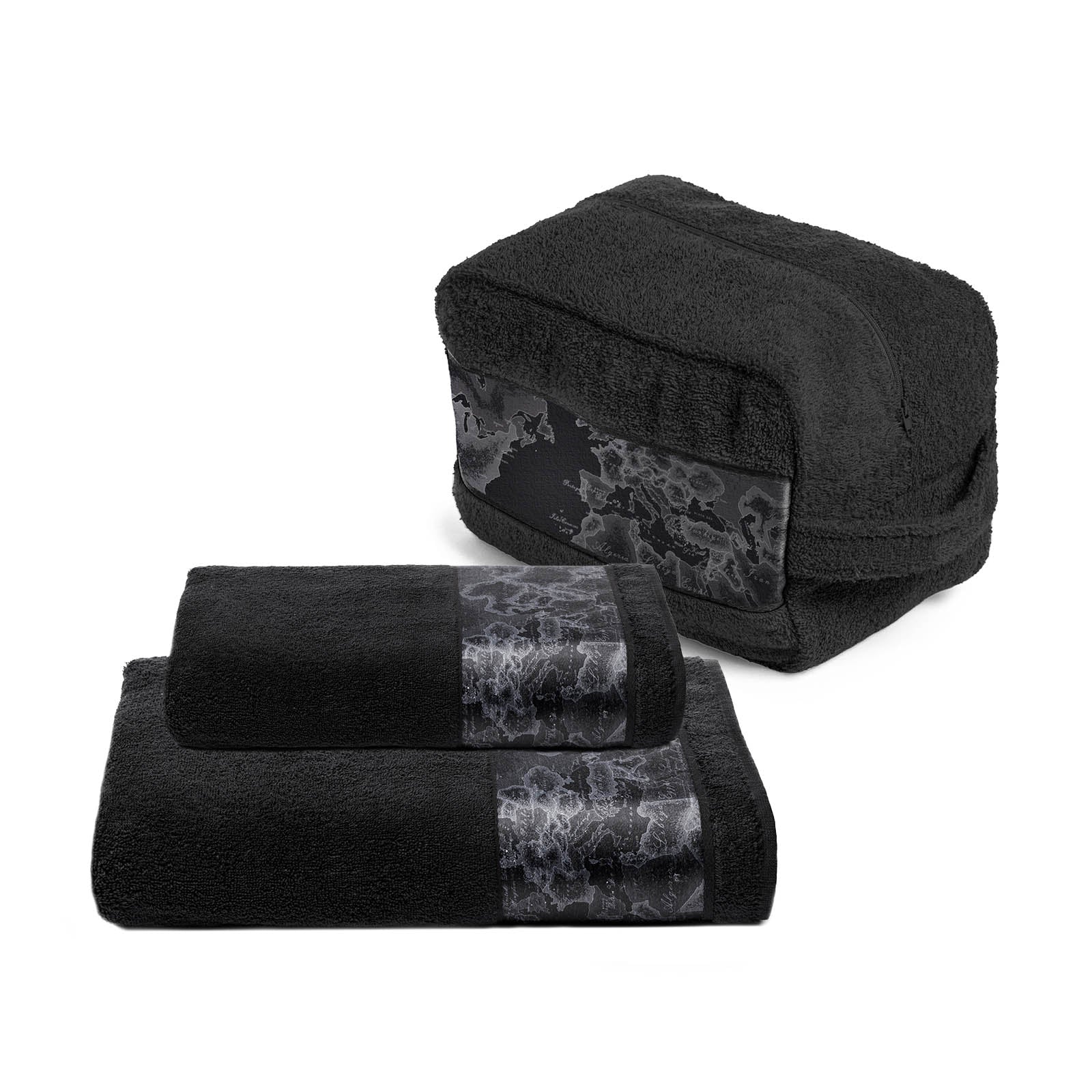 Asciugamano Con Ospite In Cotone Geo Black Standard Unica Alviero Martini 1A Classe