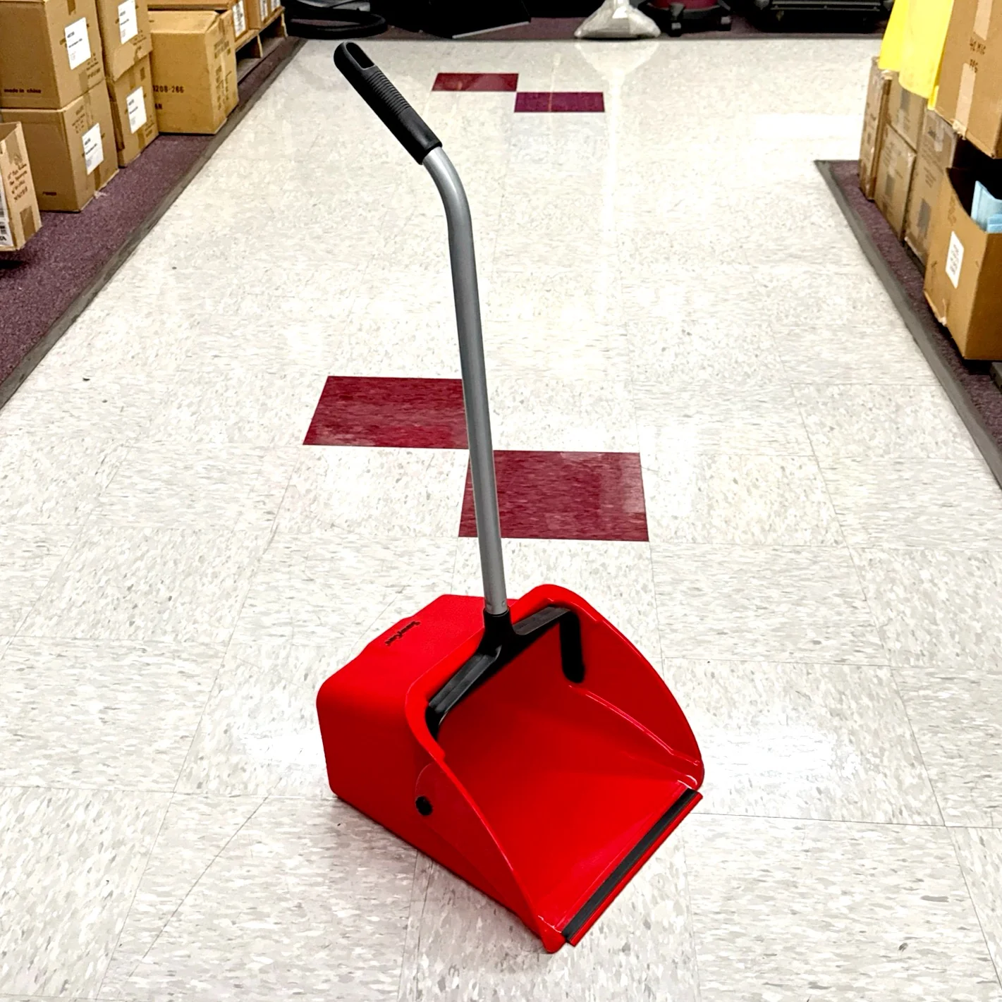 JUMBO RED PLASTIC LOBBY DUST PAN - Victorias Cleaning and Janitor