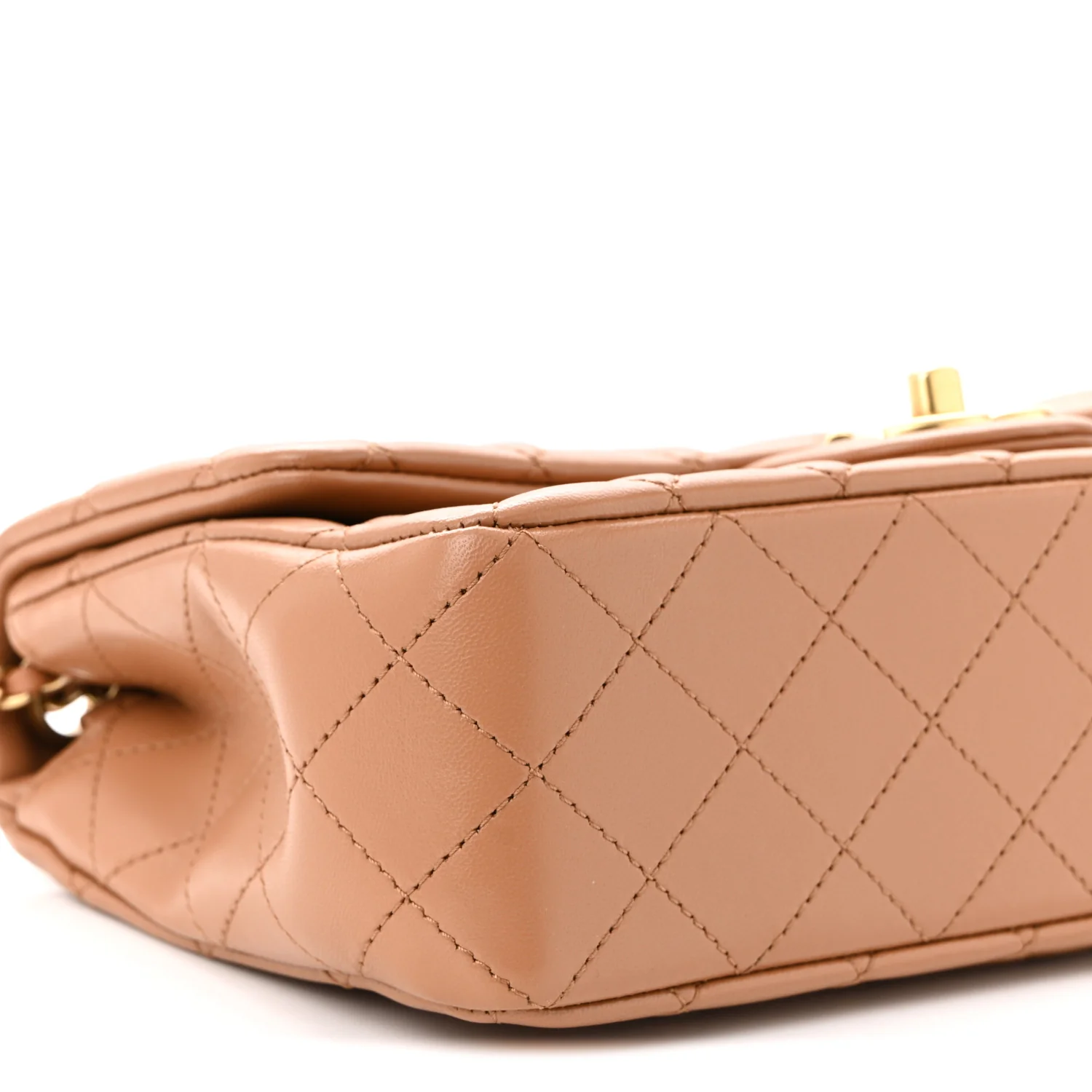 Lambskin Quilted Small CC Crush Flap Brown - Top Club