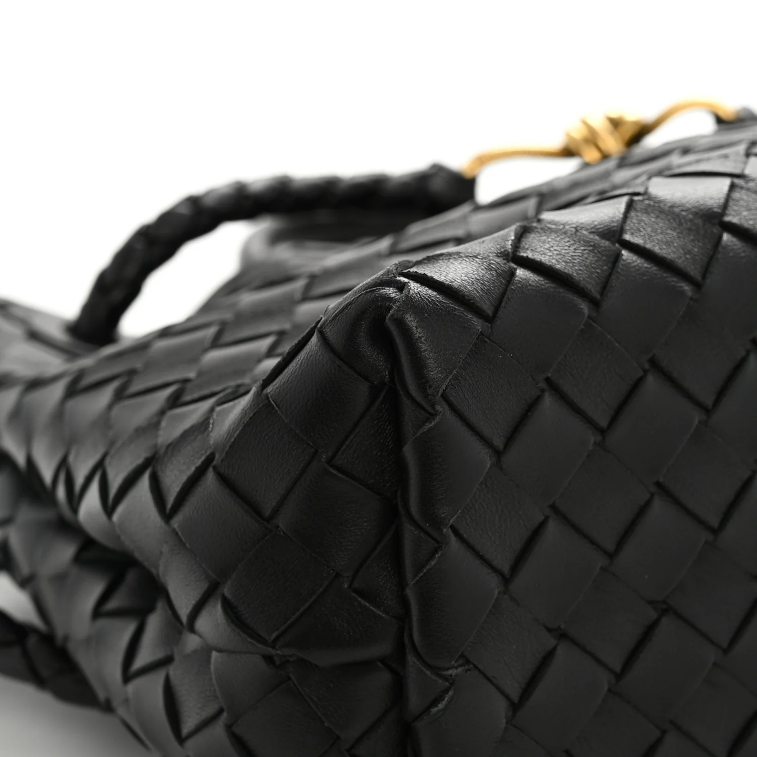 Nappa Intrecciato Medium Andiamo Shoulder Bag Black - Top Club