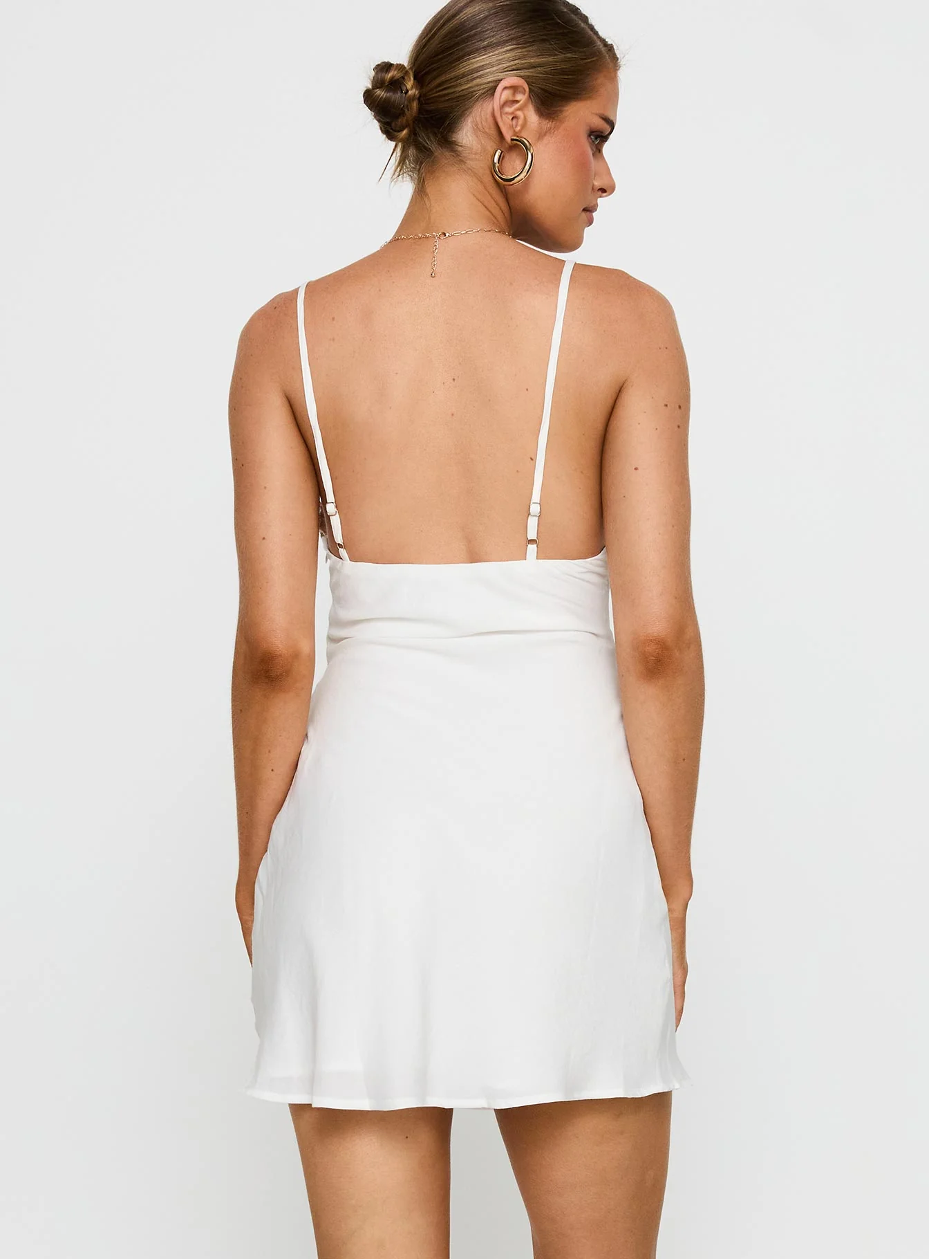 Hintz Satin Mini Dress White