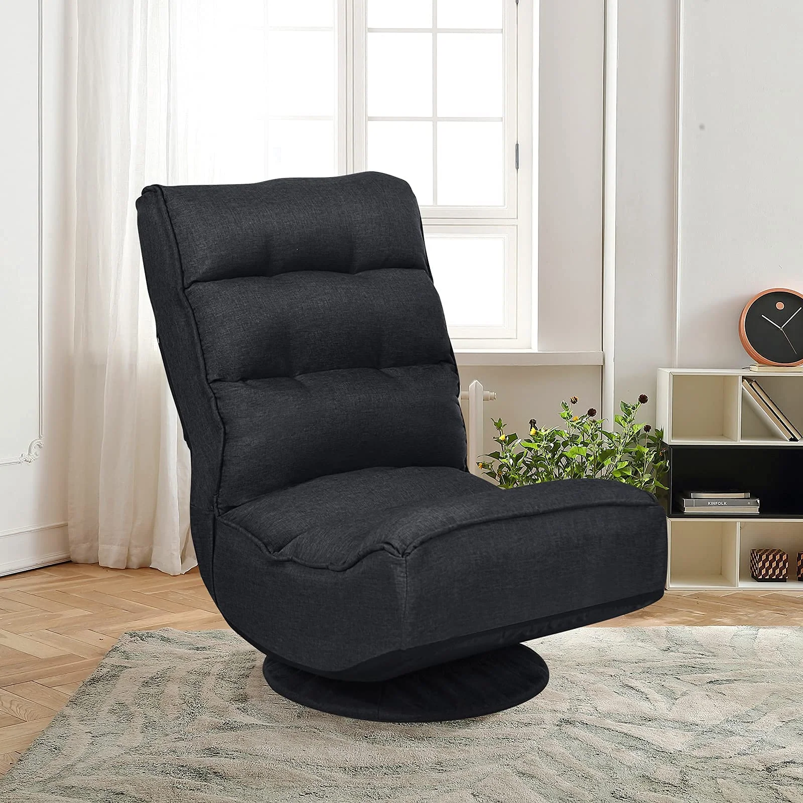 BEFOUNDLOVELY 360 Degree Swivel Gaming Chair, 6 Position Adjustable Folding Floor Chair