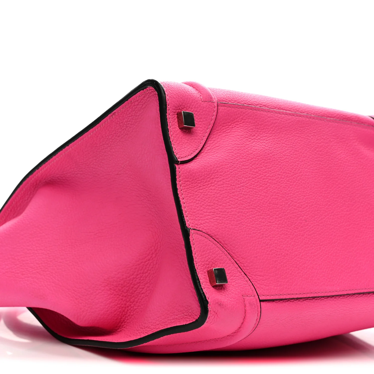 Drummed Calfskin Mini Luggage Fluo Pink - Top Club